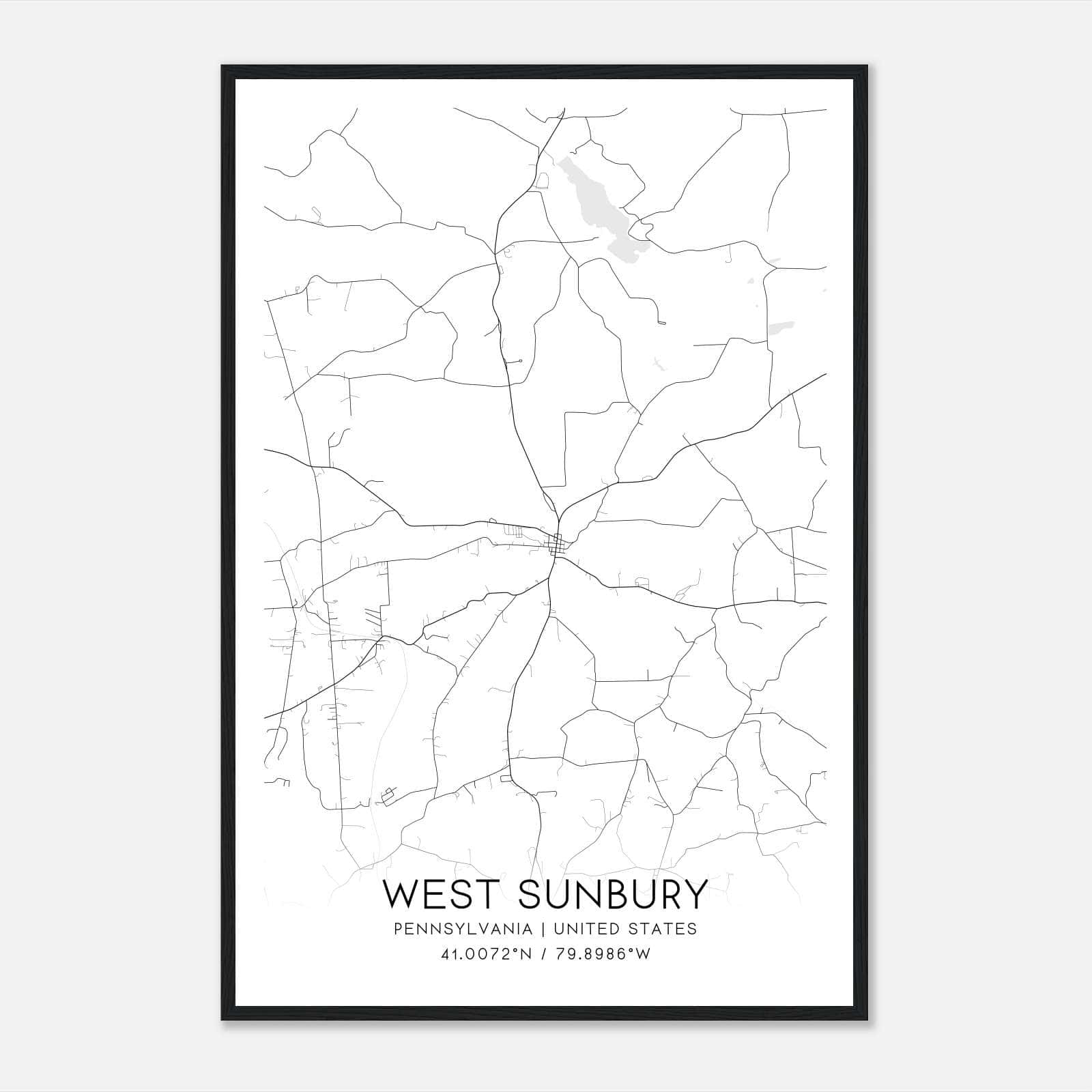 West Sunbury Pennsylvania Map Poster, Modern Home Decor Wall Art Print West Sunbury Pennsylvania Map Poster, Modern Home Decor Wall Art Print