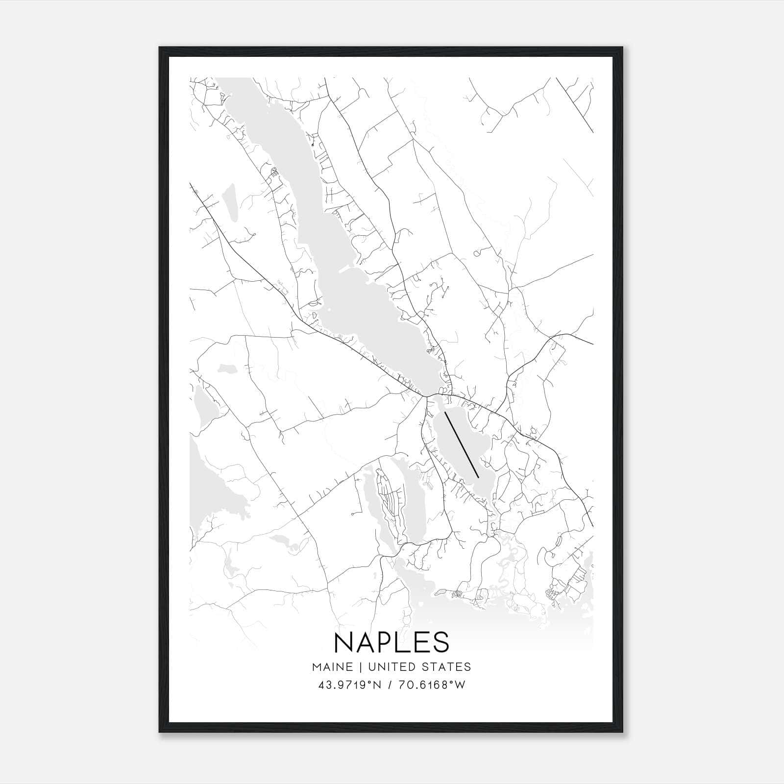 Naples Maine Map Poster, Modern Home Decor Wall Art Print Naples Maine Map Poster, Modern Home Decor Wall Art Print