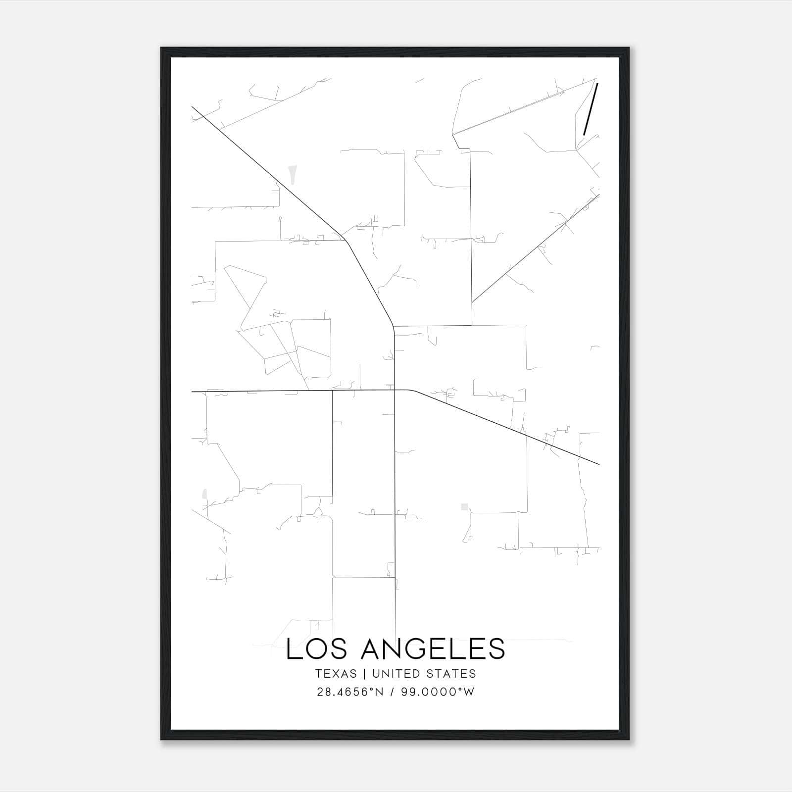 Los Angeles Texas Map Poster, Modern Home Decor Wall Art Print Los Angeles Texas Map Poster, Modern Home Decor Wall Art Print