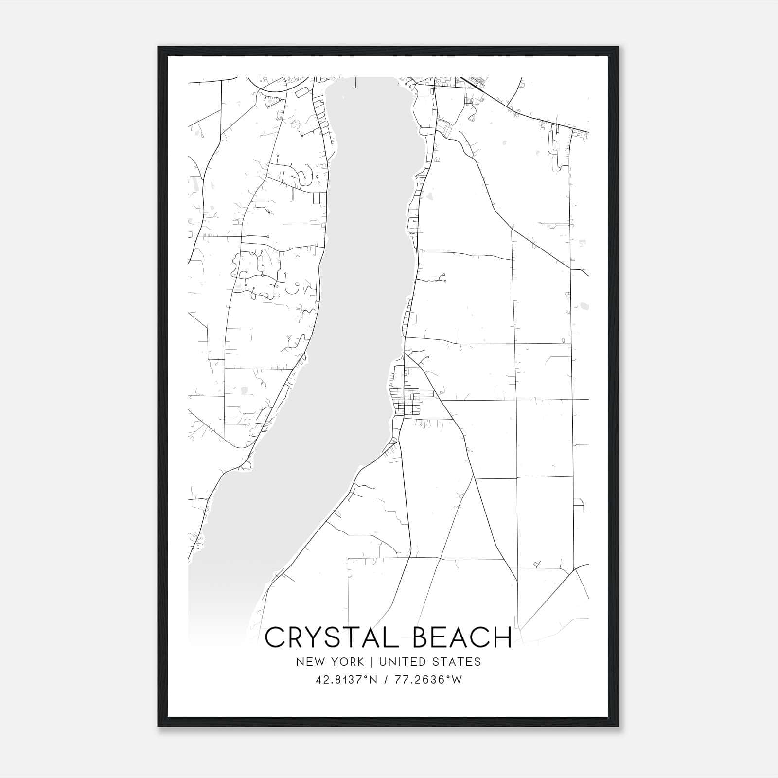 Crystal Beach New York Map Poster, Modern Home Decor Wall Art Print Crystal Beach New York Map Poster, Modern Home Decor Wall Art Print