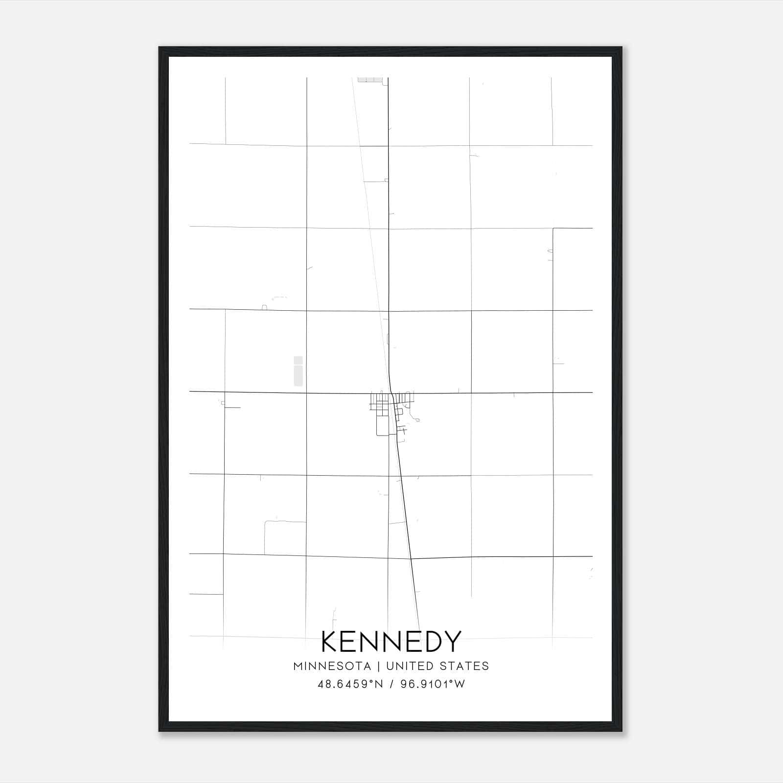 Kennedy Minnesota Map Poster, Modern Home Decor Wall Art Print Kennedy Minnesota Map Poster, Modern Home Decor Wall Art Print