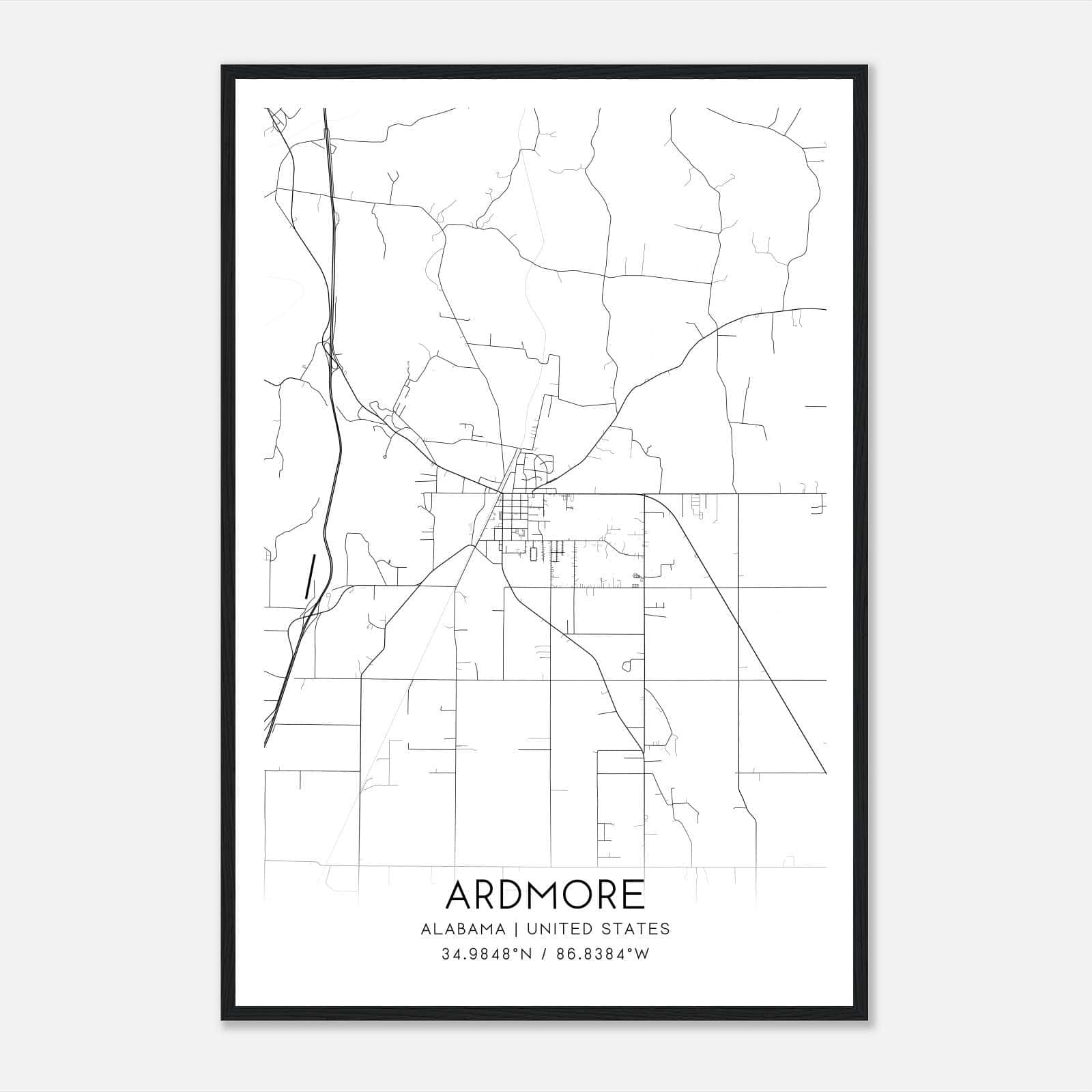 Ardmore Alabama Map Poster, Modern Home Decor Wall Art Print Ardmore Alabama Map Poster, Modern Home Decor Wall Art Print