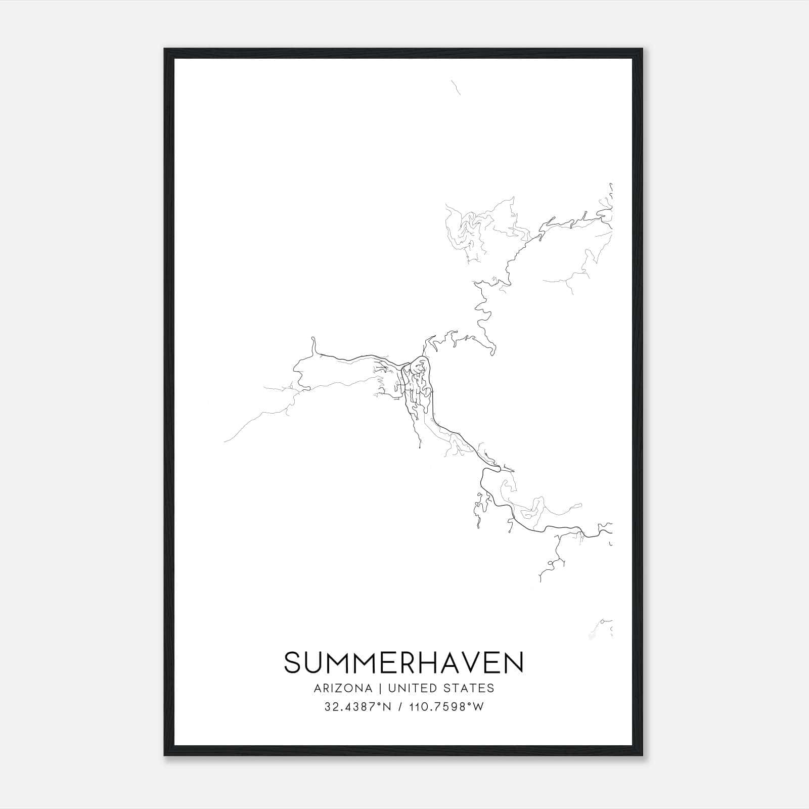 Summerhaven Arizona Map Poster, Modern Home Decor Wall Art Print Summerhaven Arizona Map Poster, Modern Home Decor Wall Art Print