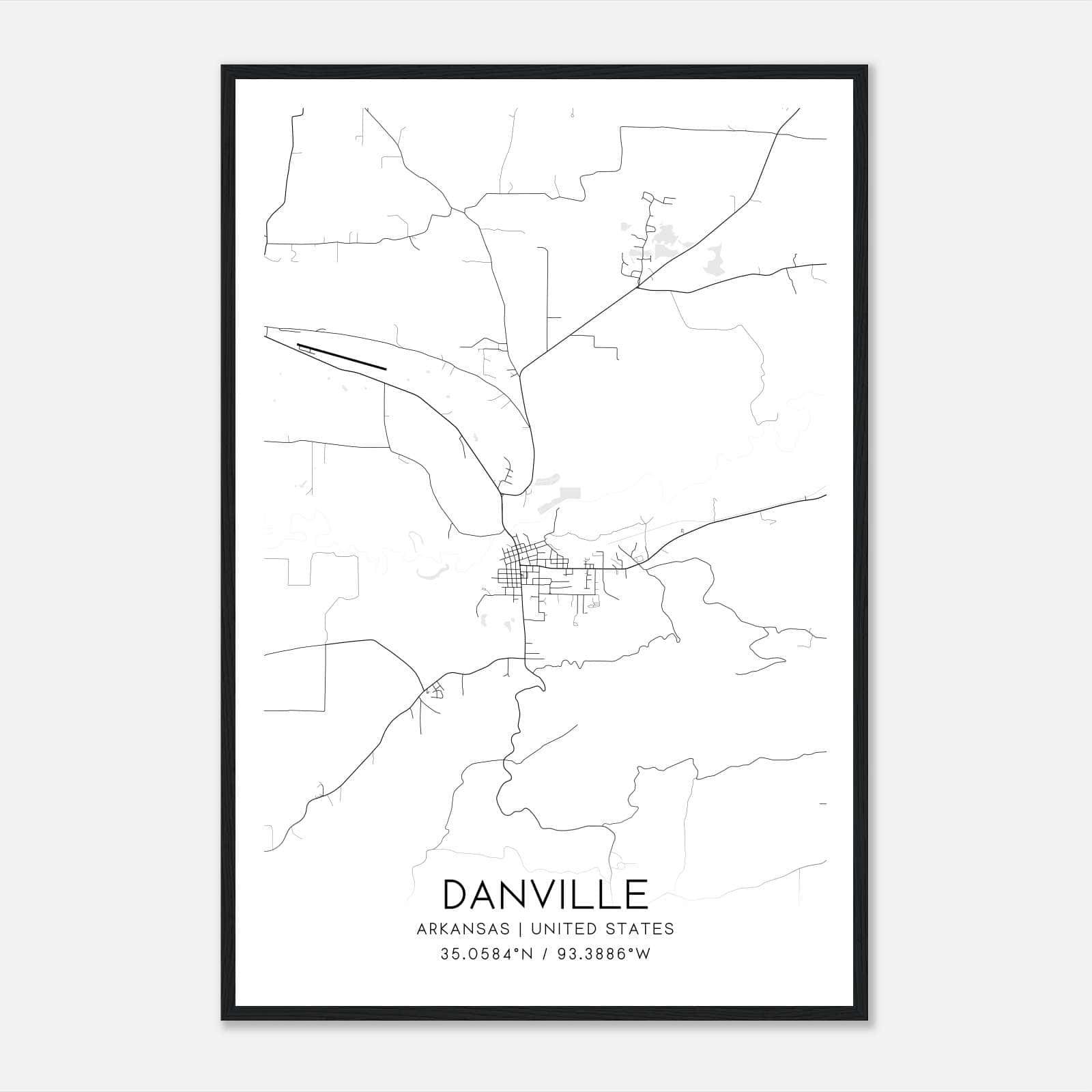 Danville Arkansas Map Poster, Modern Home Decor Wall Art Print Danville Arkansas Map Poster, Modern Home Decor Wall Art Print