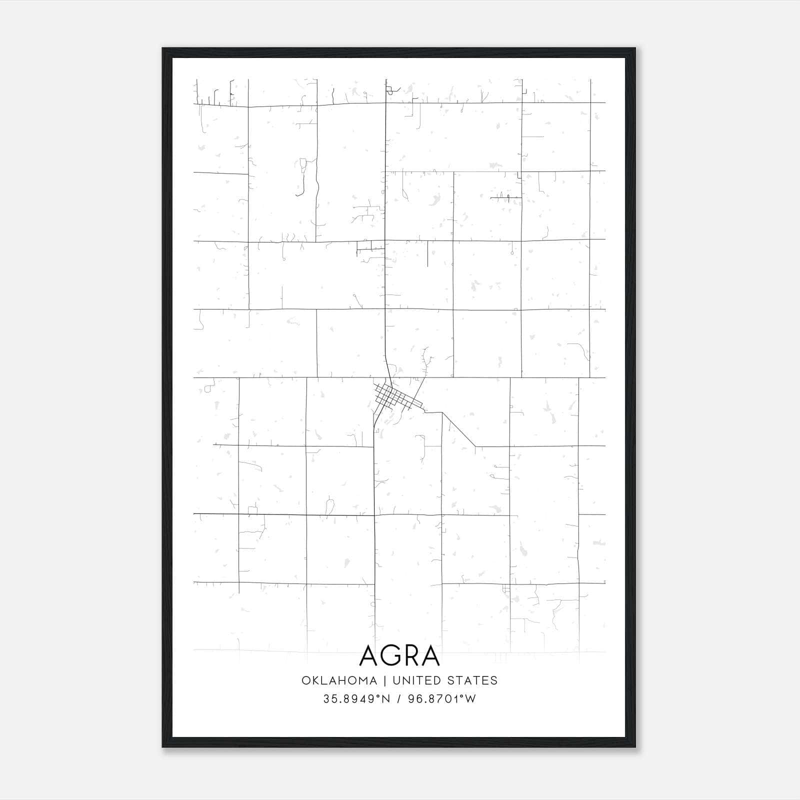 Agra Oklahoma Map Poster, Modern Home Decor Wall Art Print Agra Oklahoma Map Poster, Modern Home Decor Wall Art Print