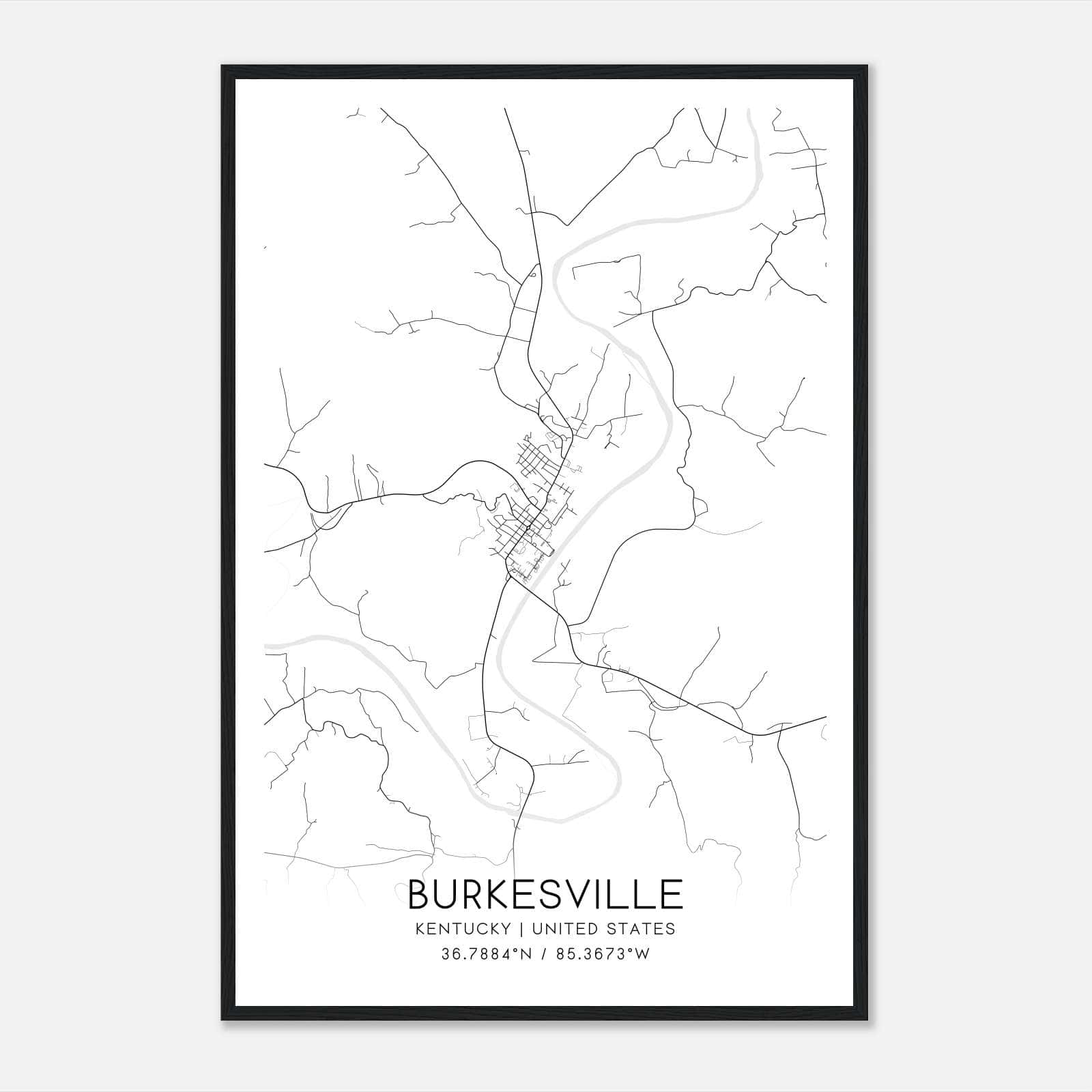 Burkesville Kentucky Map Poster, Modern Home Decor Wall Art Print Burkesville Kentucky Map Poster, Modern Home Decor Wall Art Print