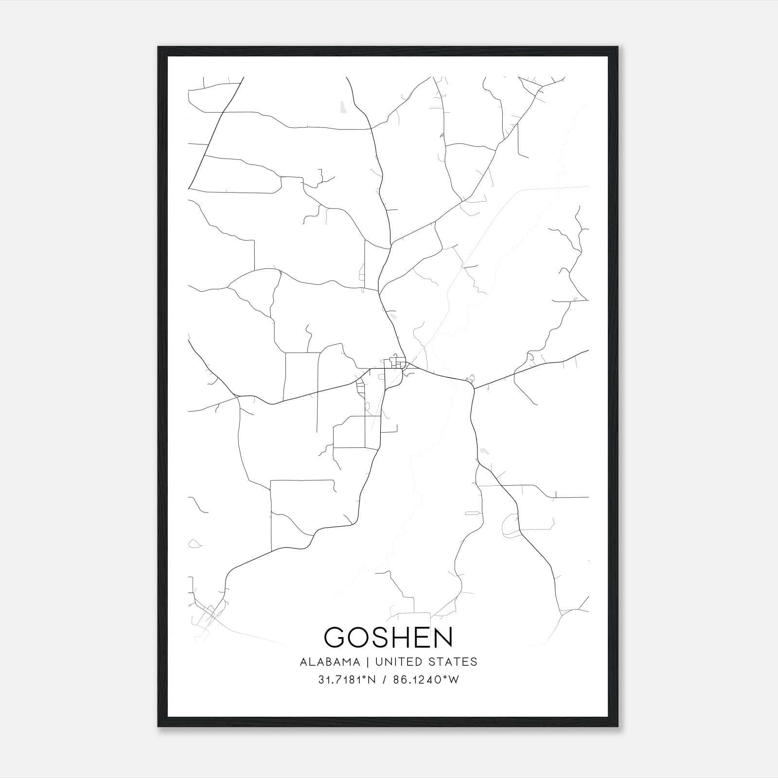 Goshen Alabama Map Poster, Modern Home Decor Wall Art Print Goshen Alabama Map Poster, Modern Home Decor Wall Art Print