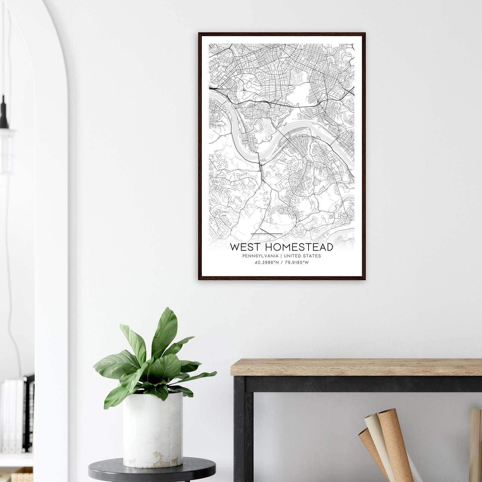 Deerfield Kansas Map Poster, Modern Home Decor Wall Art Print (Copy)