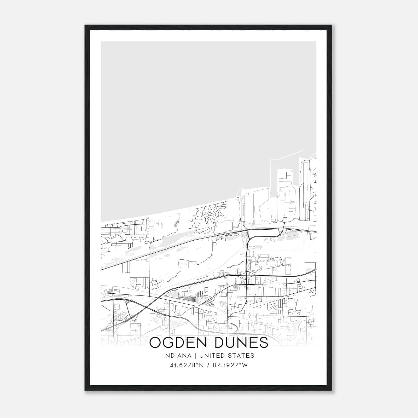 Ogden Dunes Indiana Map Poster, Modern Home Decor Wall Art Print Ogden Dunes Indiana Map Poster, Modern Home Decor Wall Art Print