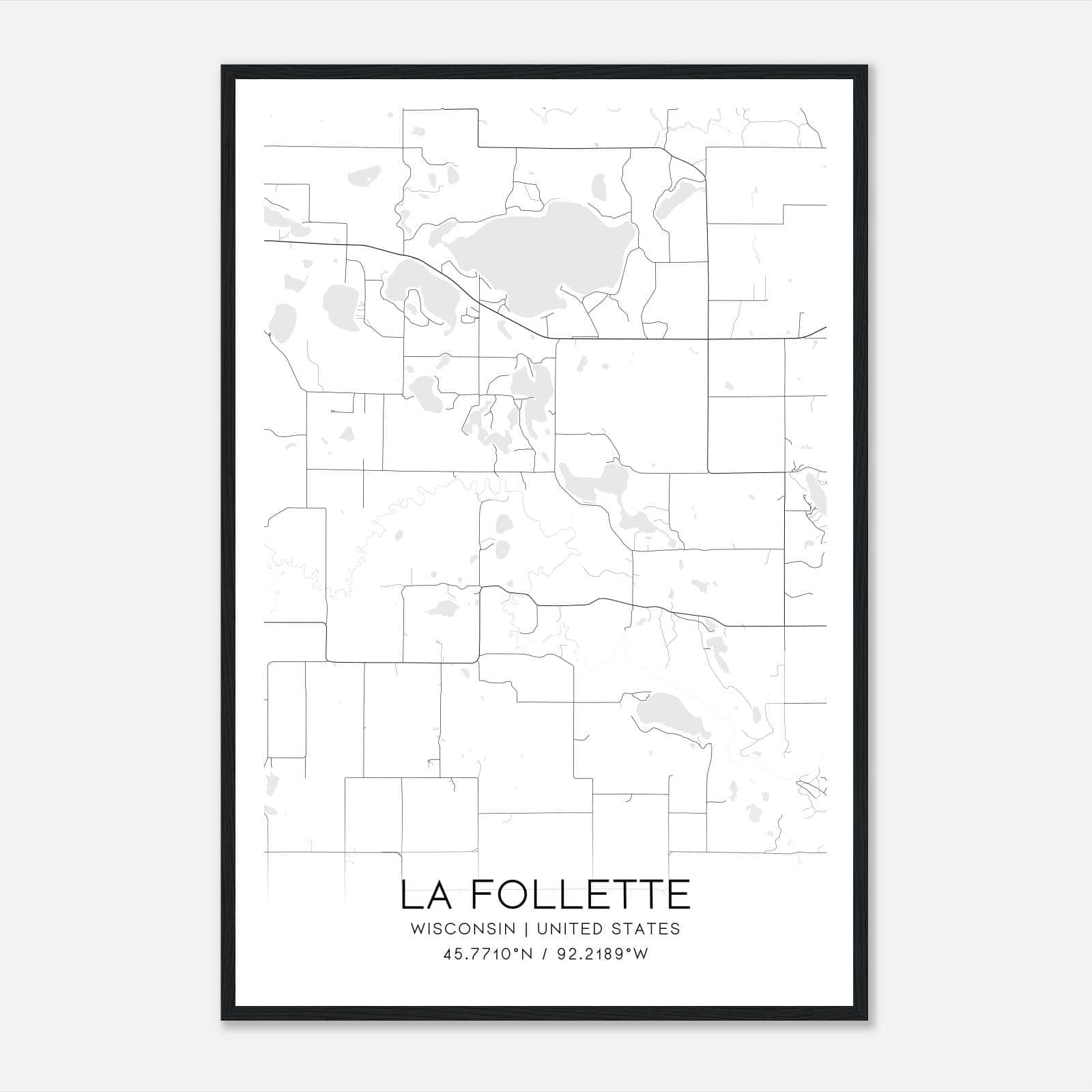 La Follette Wisconsin Map Poster, Modern Home Decor Wall Art Print La Follette Wisconsin Map Poster, Modern Home Decor Wall Art Print