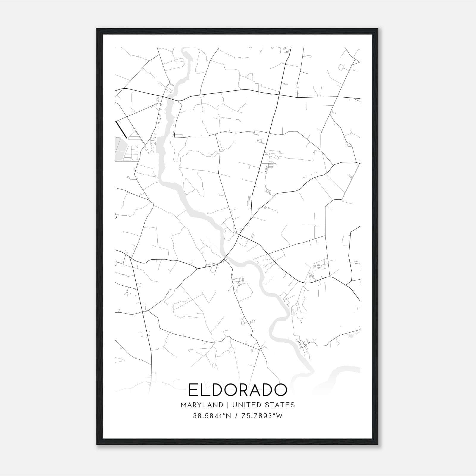 Eldorado Maryland Map Poster, Modern Home Decor Wall Art Print Eldorado Maryland Map Poster, Modern Home Decor Wall Art Print