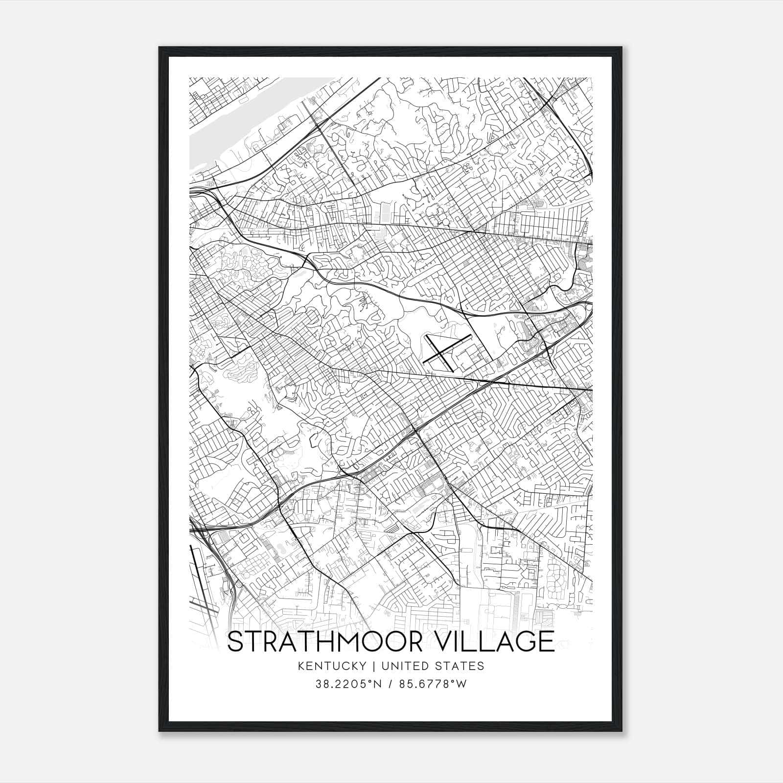Strathmoor Village Kentucky Map Poster, Modern Home Decor Wall Art Print Strathmoor Village Kentucky Map Poster, Modern Home Decor Wall Art Print
