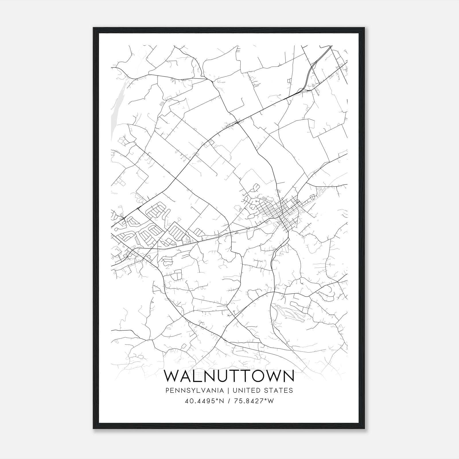 Walnuttown Pennsylvania Map Poster, Modern Home Decor Wall Art Print Walnuttown Pennsylvania Map Poster, Modern Home Decor Wall Art Print