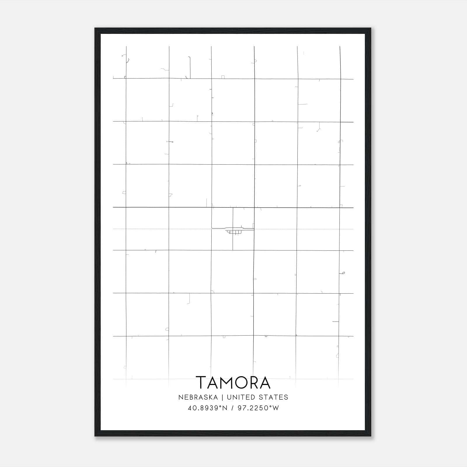 Tamora Nebraska Map Poster, Modern Home Decor Wall Art Print Tamora Nebraska Map Poster, Modern Home Decor Wall Art Print