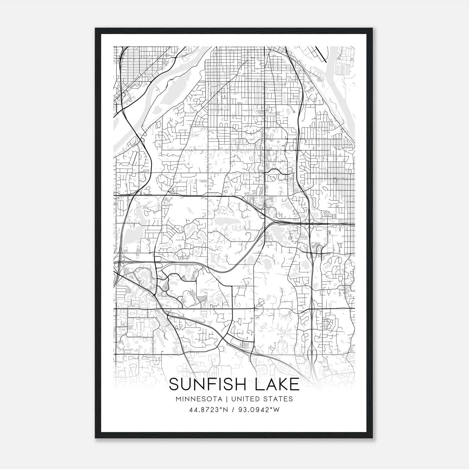 Sunfish Lake Minnesota Map Poster, Modern Home Decor Wall Art Print Sunfish Lake Minnesota Map Poster, Modern Home Decor Wall Art Print