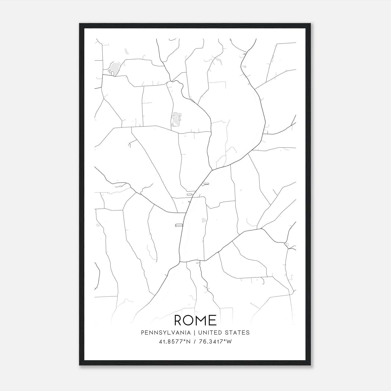 Rome Pennsylvania Map Poster, Modern Home Decor Wall Art Print Rome Pennsylvania Map Poster, Modern Home Decor Wall Art Print