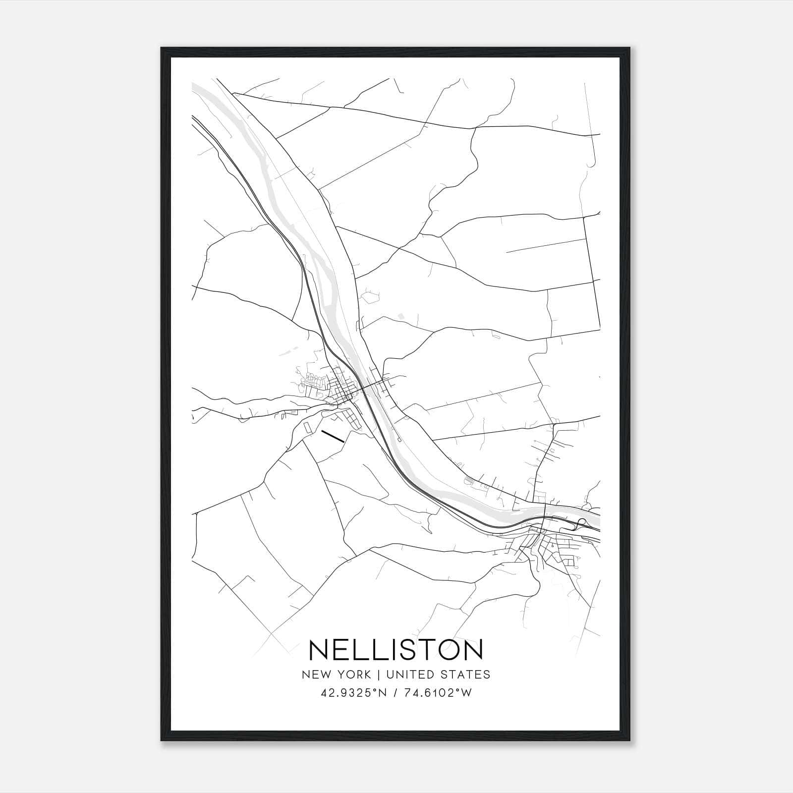 Nelliston New York Map Poster, Modern Home Decor Wall Art Print Nelliston New York Map Poster, Modern Home Decor Wall Art Print