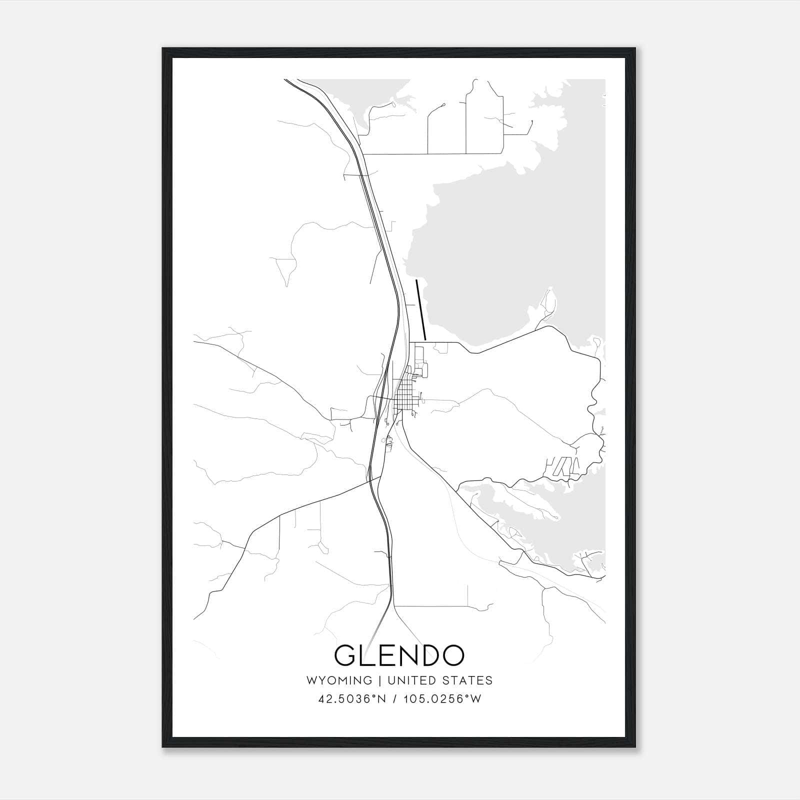 Glendo Wyoming Map Poster, Modern Home Decor Wall Art Print Glendo Wyoming Map Poster, Modern Home Decor Wall Art Print