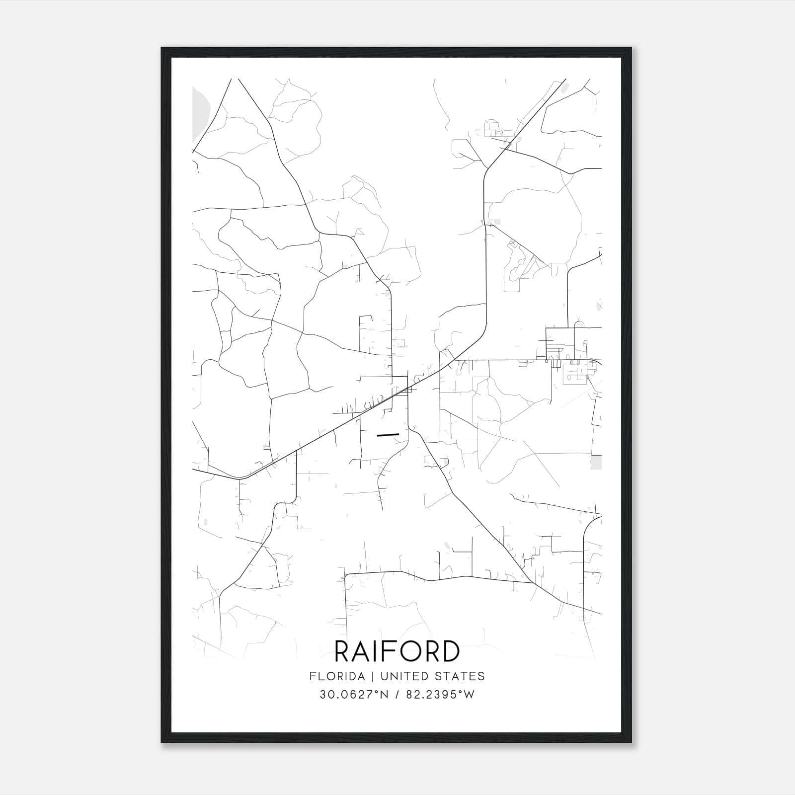 Raiford Florida Map Poster, Modern Home Decor Wall Art Print Raiford Florida Map Poster, Modern Home Decor Wall Art Print