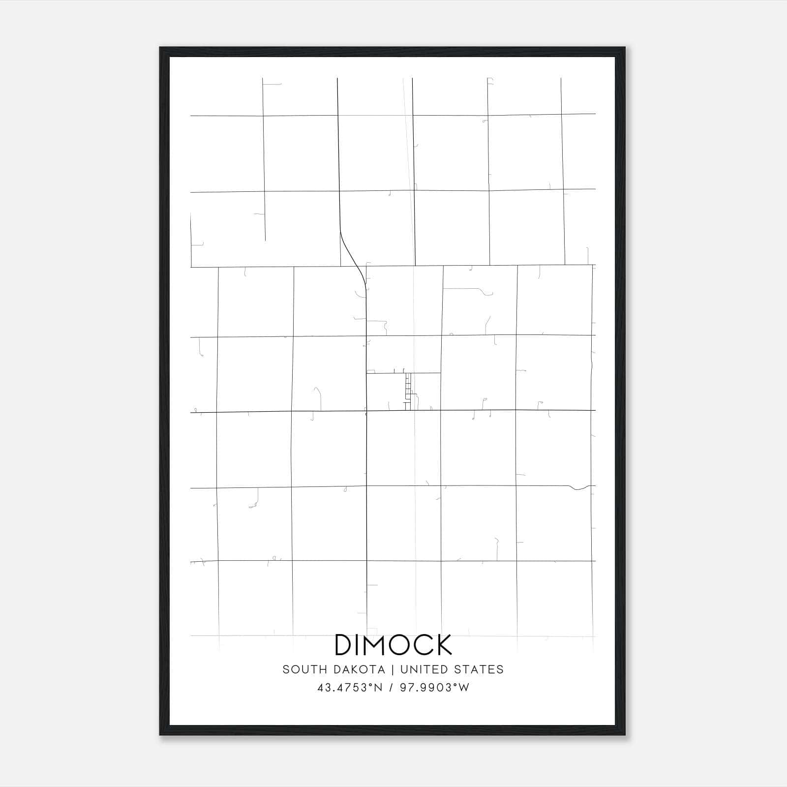 Dimock South Dakota Map Poster, Modern Home Decor Wall Art Print Dimock South Dakota Map Poster, Modern Home Decor Wall Art Print