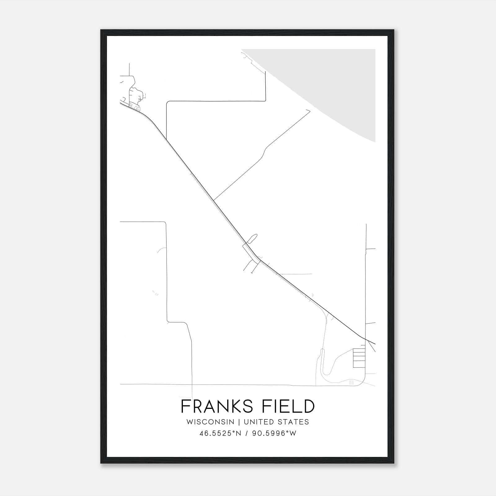 Franks Field Wisconsin Map Poster, Modern Home Decor Wall Art Print Franks Field Wisconsin Map Poster, Modern Home Decor Wall Art Print