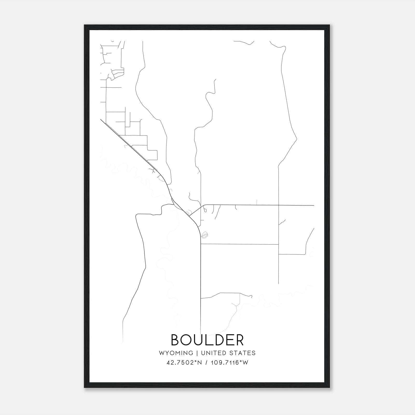 Boulder Wyoming Map Poster, Modern Home Decor Wall Art Print Boulder Wyoming Map Poster, Modern Home Decor Wall Art Print