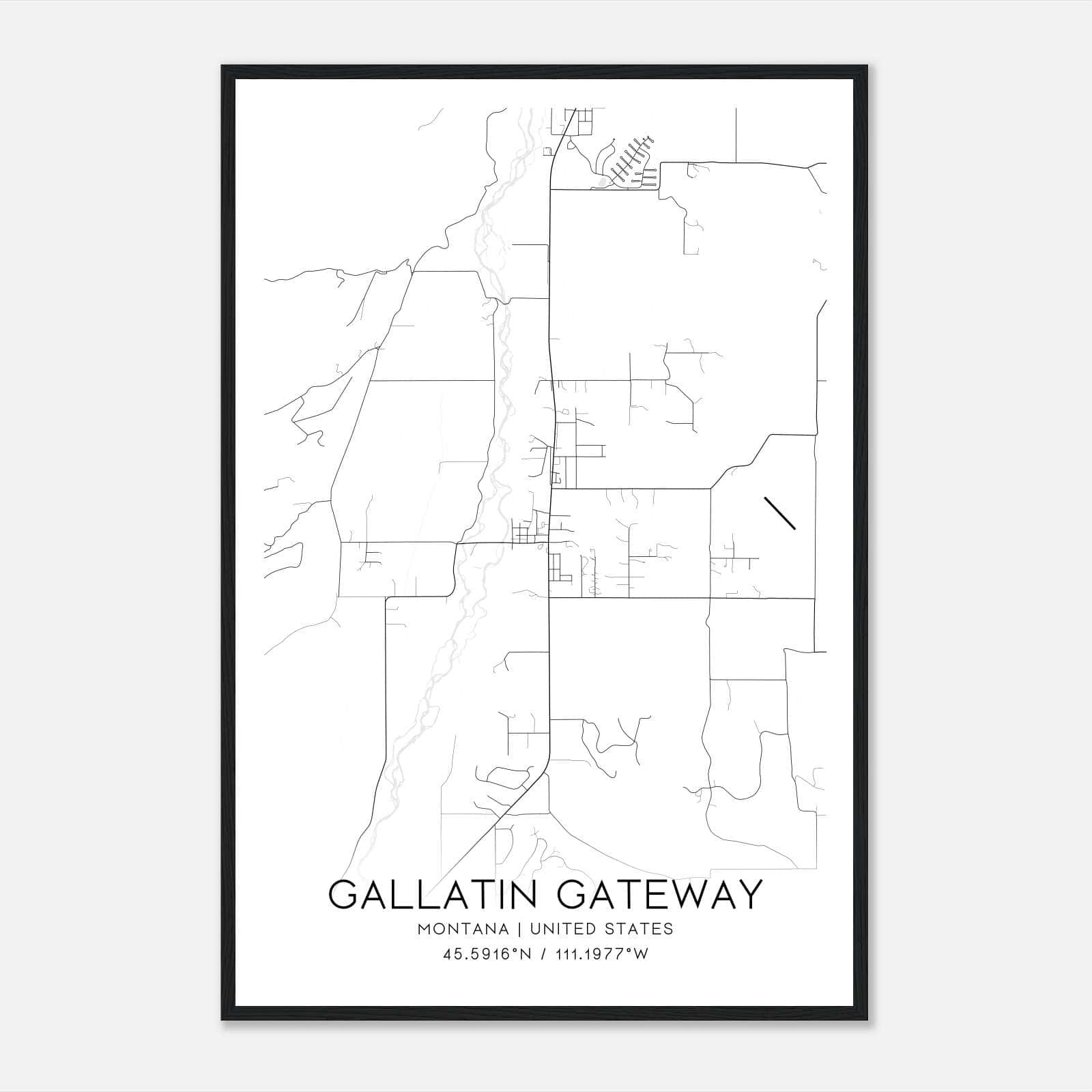 Gallatin Gateway Montana Map Poster, Modern Home Decor Wall Art Print Gallatin Gateway Montana Map Poster, Modern Home Decor Wall Art Print