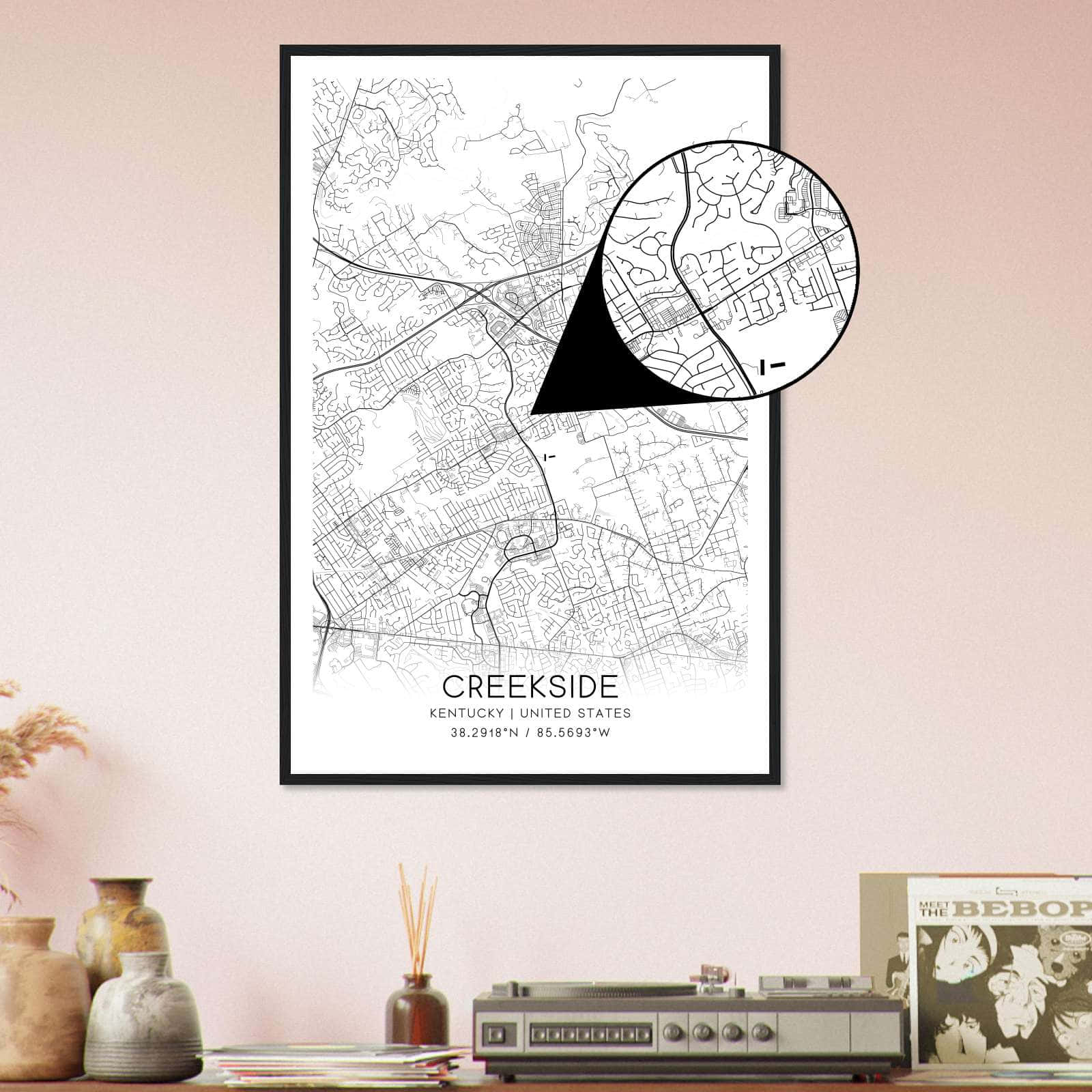 Deerfield Kansas Map Poster, Modern Home Decor Wall Art Print (Copy)