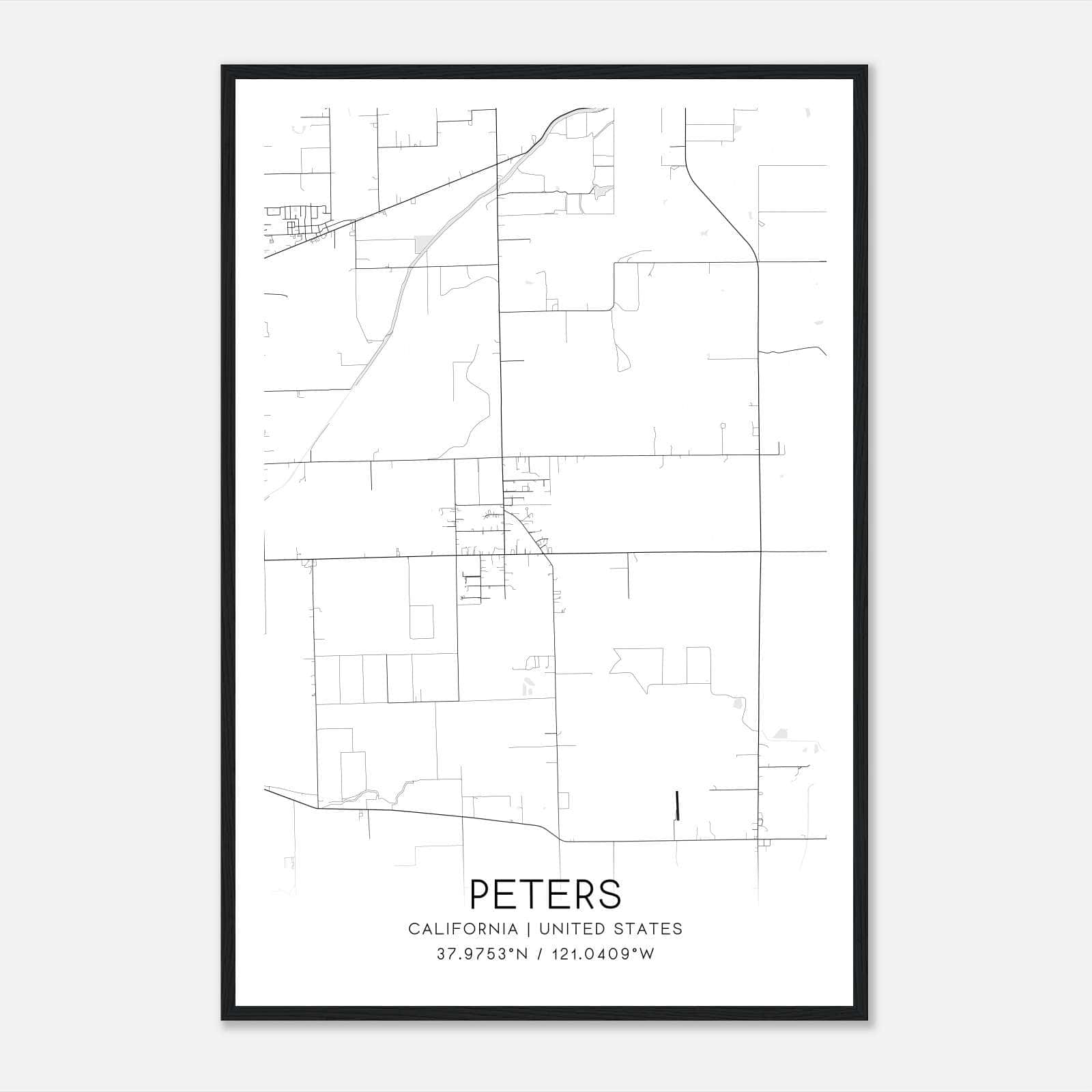 Peters California Map Poster, Modern Home Decor Wall Art Print Peters California Map Poster, Modern Home Decor Wall Art Print