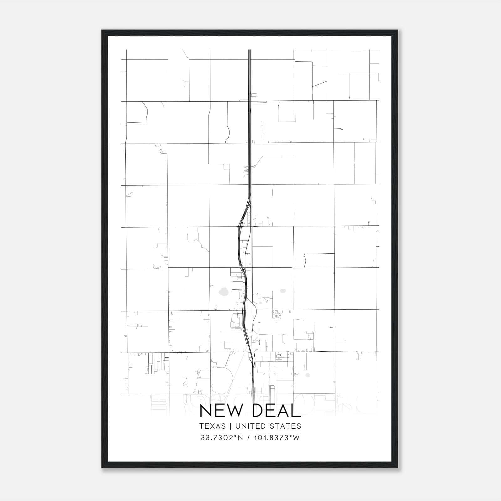 New Deal Texas Map Poster, Modern Home Decor Wall Art Print New Deal Texas Map Poster, Modern Home Decor Wall Art Print