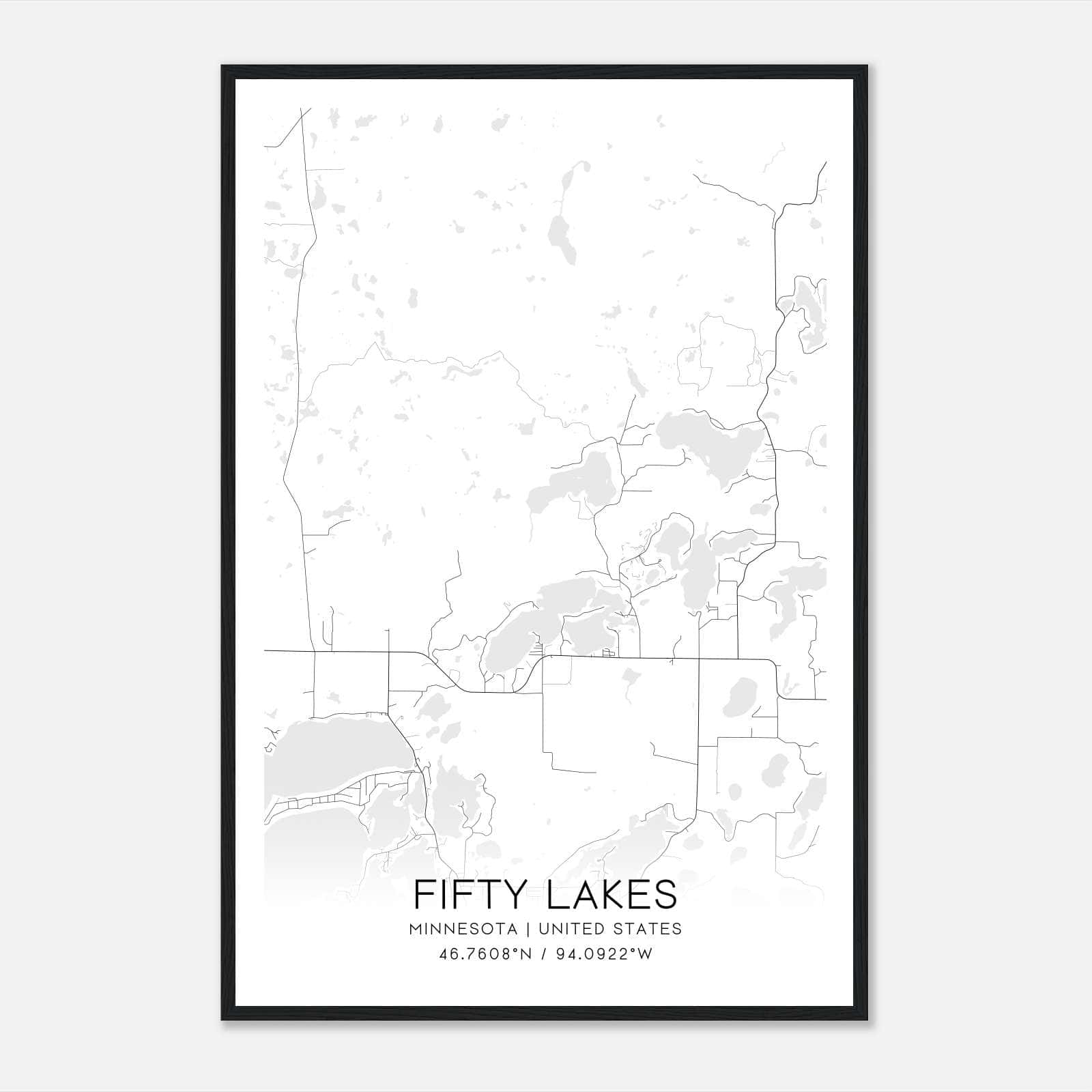 Fifty Lakes Minnesota Map Poster, Modern Home Decor Wall Art Print Fifty Lakes Minnesota Map Poster, Modern Home Decor Wall Art Print