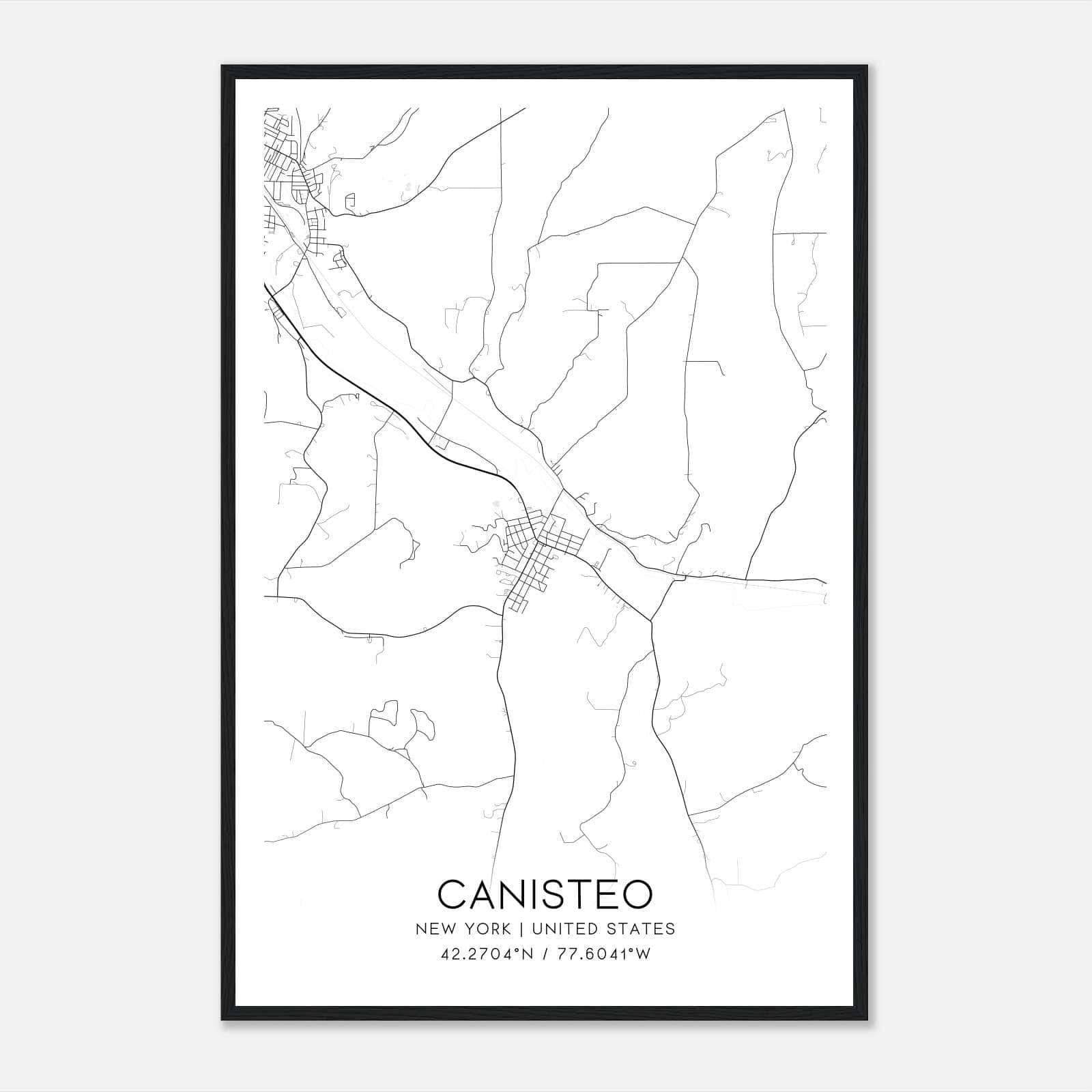 Canisteo New York Map Poster, Modern Home Decor Wall Art Print Canisteo New York Map Poster, Modern Home Decor Wall Art Print