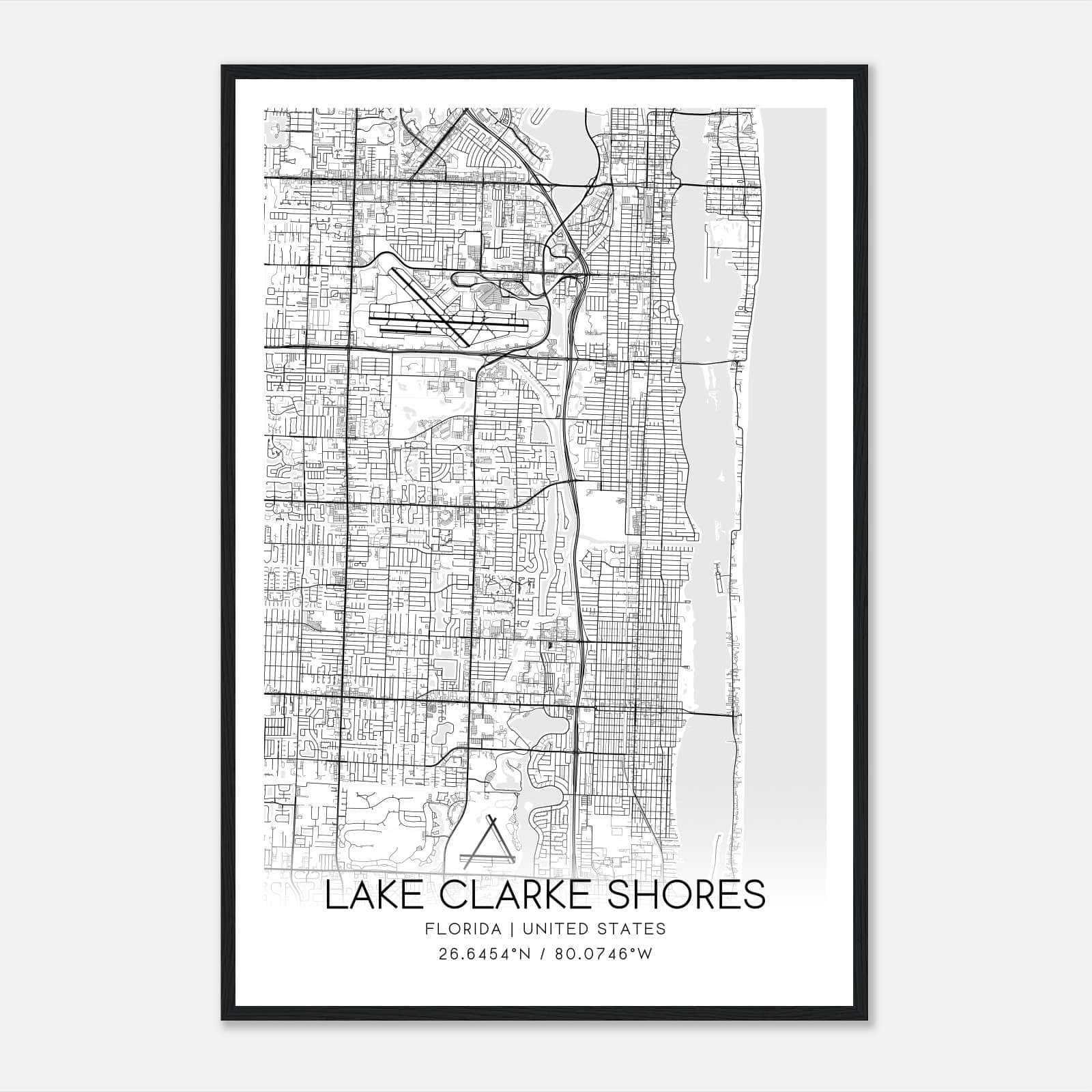 Lake Clarke Shores Florida Map Poster, Modern Home Decor Wall Art Print Lake Clarke Shores Florida Map Poster, Modern Home Decor Wall Art Print