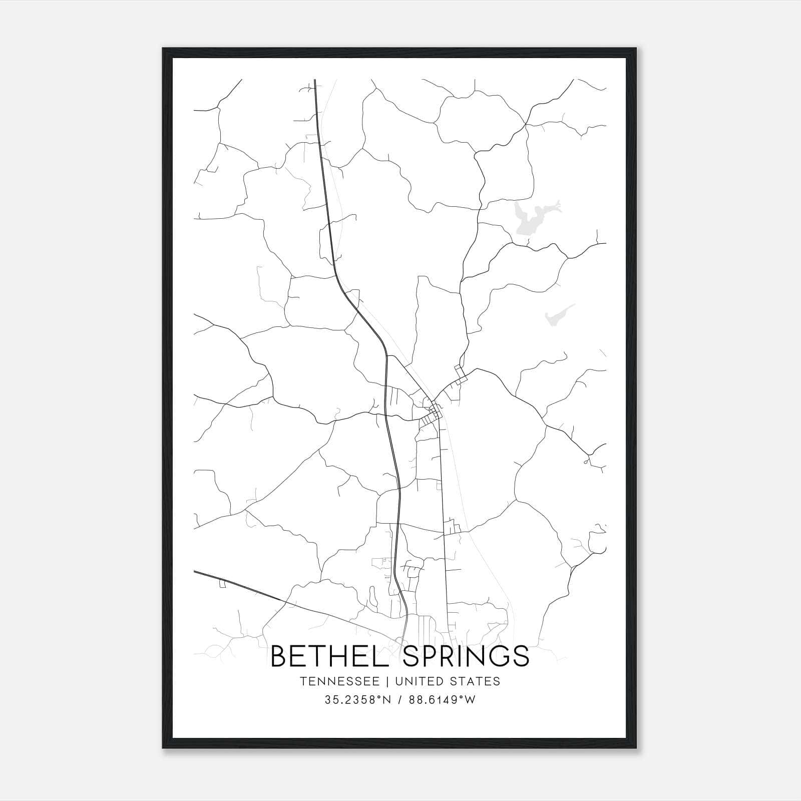 Bethel Springs Tennessee Map Poster, Modern Home Decor Wall Art Print Bethel Springs Tennessee Map Poster, Modern Home Decor Wall Art Print
