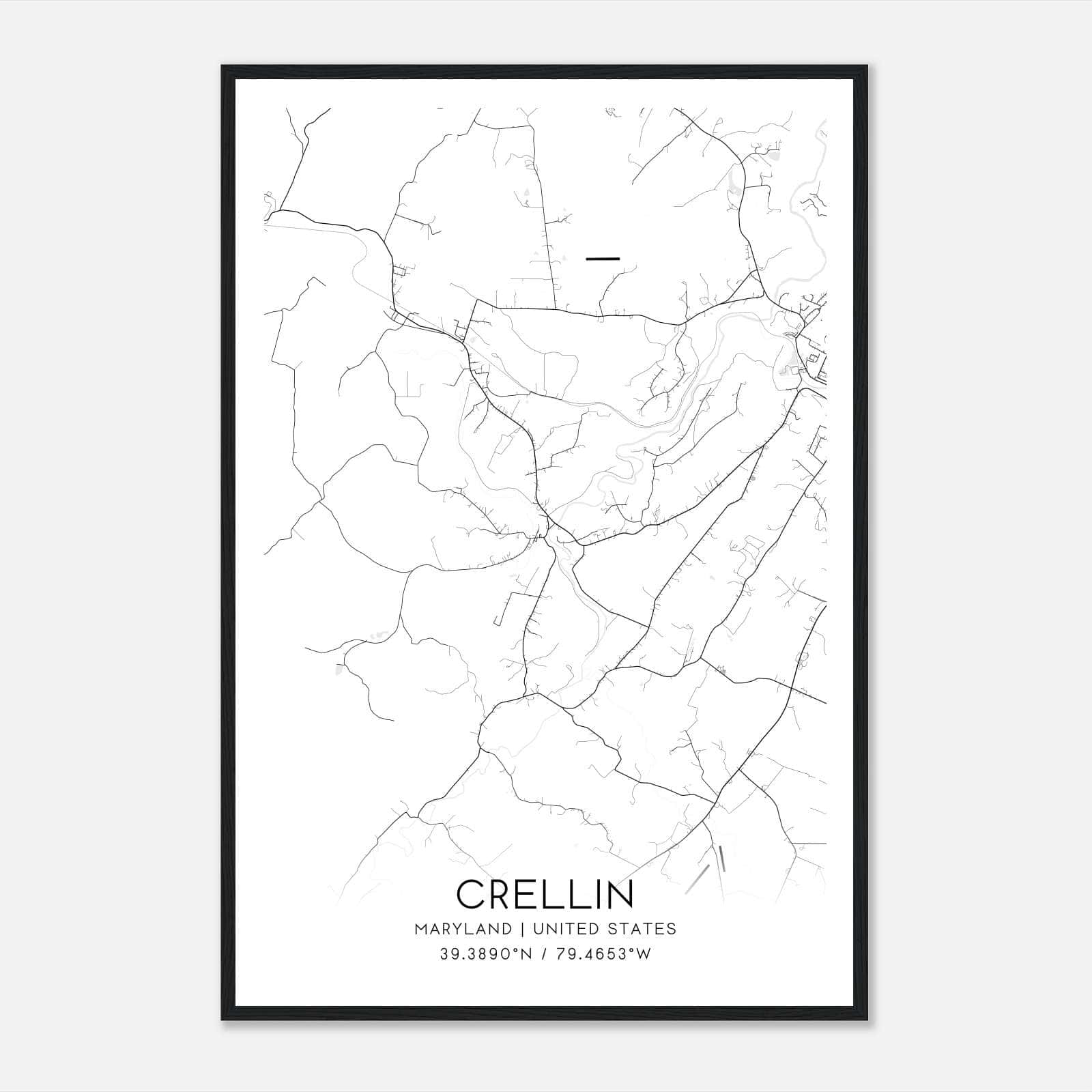 Crellin Maryland Map Poster, Modern Home Decor Wall Art Print Crellin Maryland Map Poster, Modern Home Decor Wall Art Print