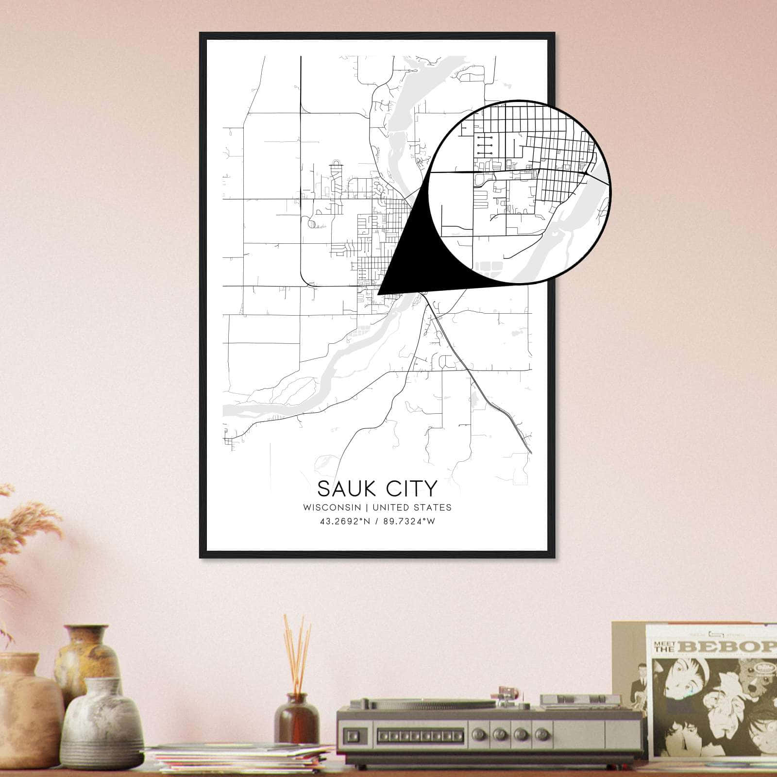 Deerfield Kansas Map Poster, Modern Home Decor Wall Art Print (Copy)