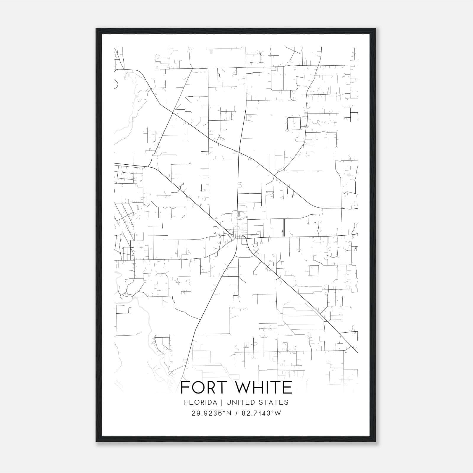 Fort White Florida Map Poster - 123c8987f706d94eb68e175324e9a06b