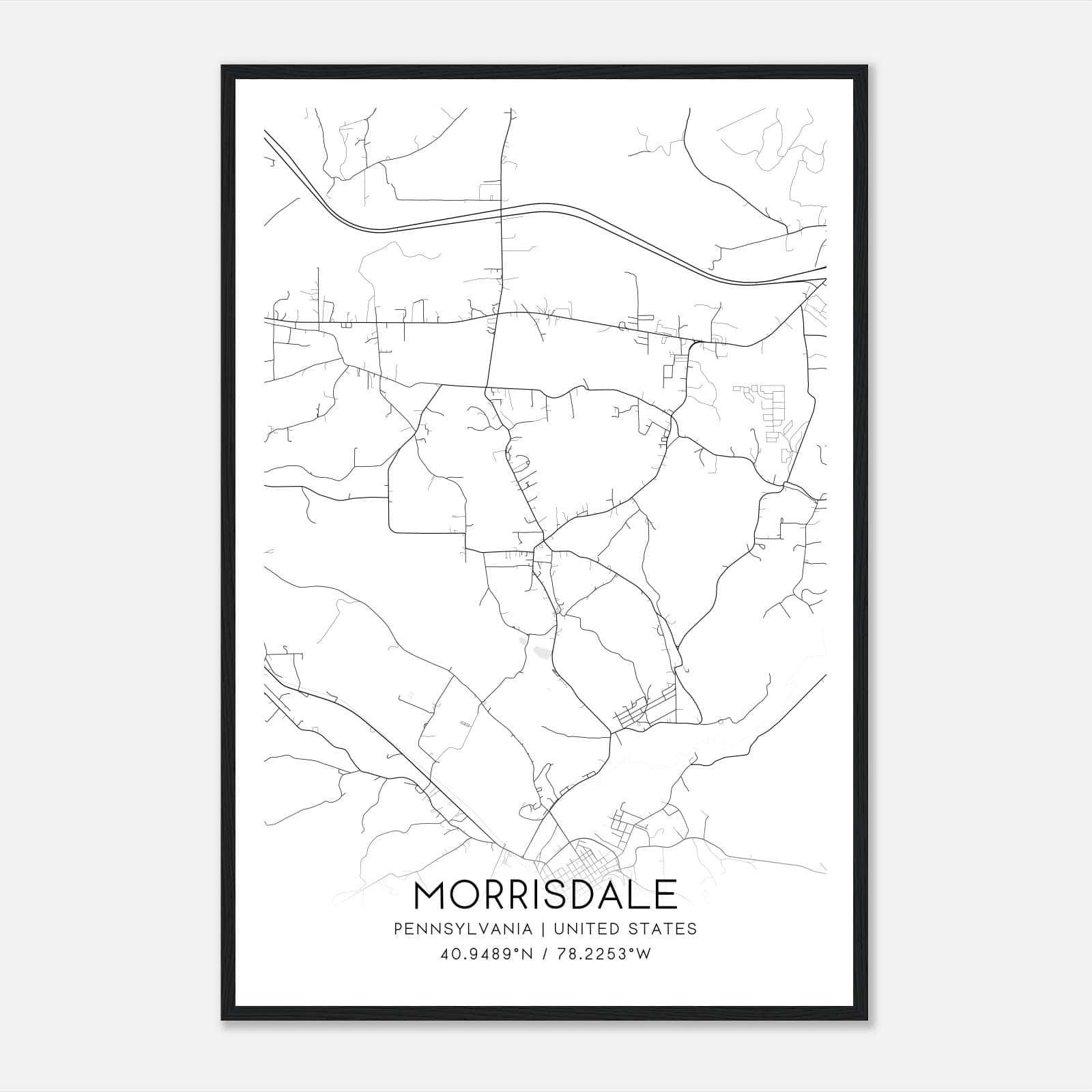 Morrisdale Pennsylvania Map Poster, Modern Home Decor Wall Art Print Morrisdale Pennsylvania Map Poster, Modern Home Decor Wall Art Print