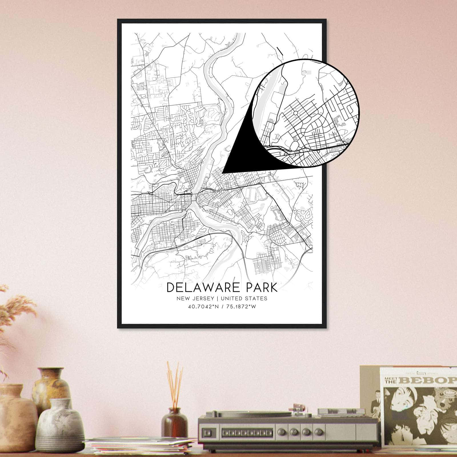 Deerfield Kansas Map Poster, Modern Home Decor Wall Art Print (Copy)