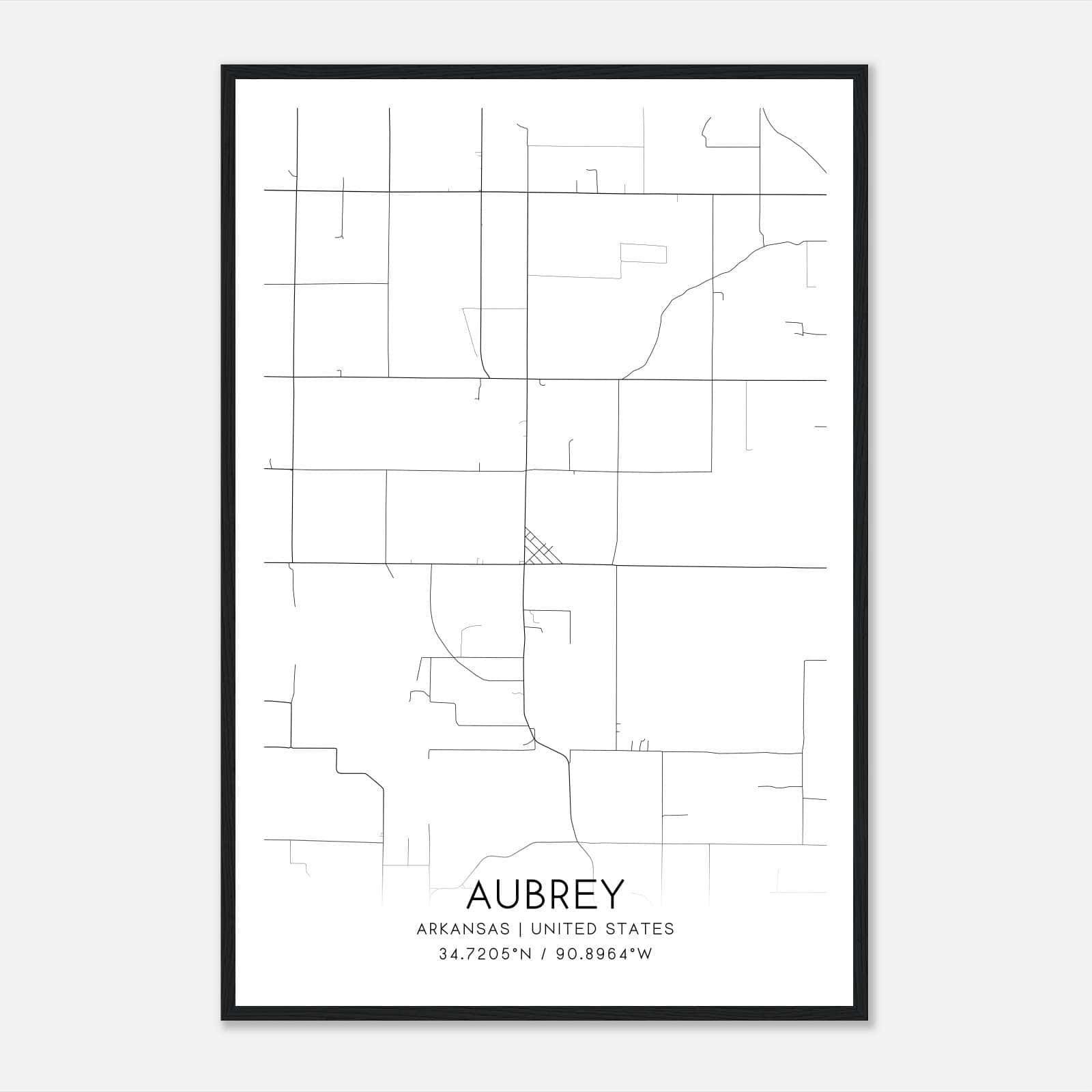 Aubrey Arkansas Map Poster, Modern Home Decor Wall Art Print Aubrey Arkansas Map Poster, Modern Home Decor Wall Art Print