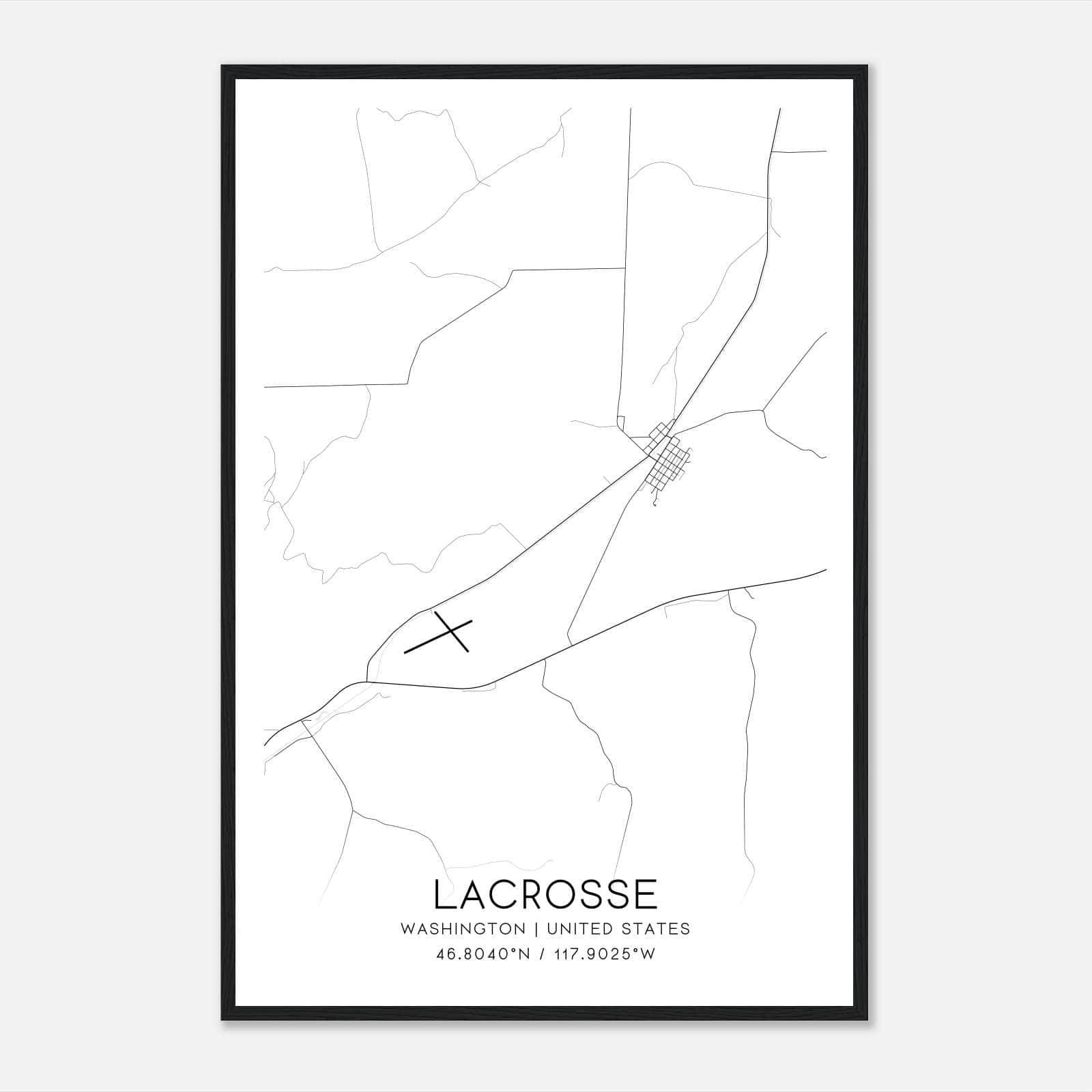 Lacrosse Washington Map Poster, Modern Home Decor Wall Art Print Lacrosse Washington Map Poster, Modern Home Decor Wall Art Print
