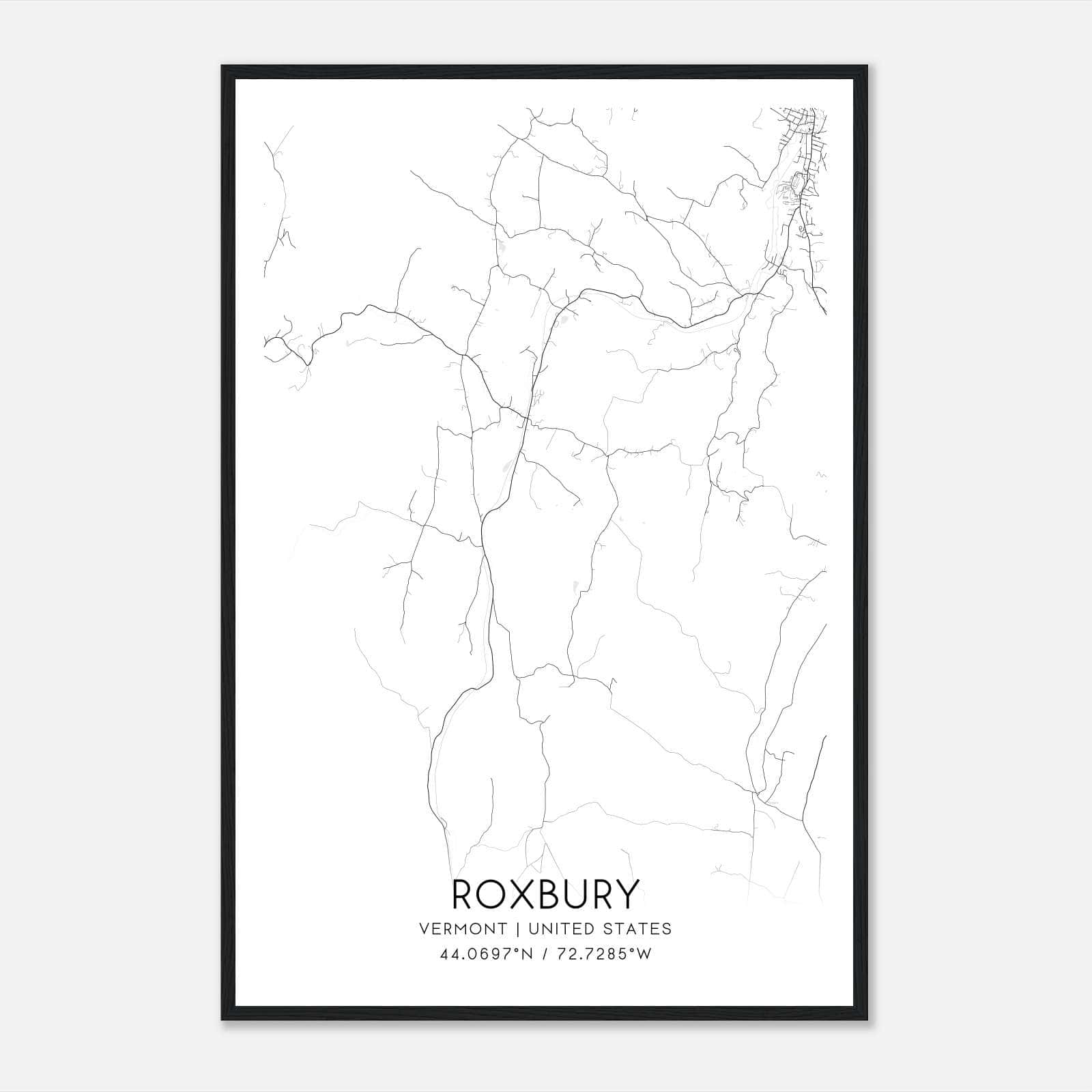 Roxbury Vermont Map Poster, Modern Home Decor Wall Art Print Roxbury Vermont Map Poster, Modern Home Decor Wall Art Print