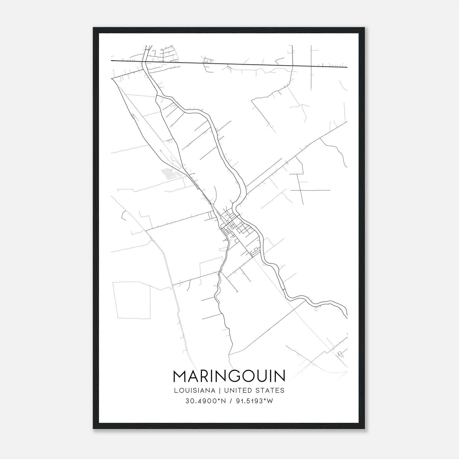 Maringouin Louisiana Map Poster, Modern Home Decor Wall Art Print Maringouin Louisiana Map Poster, Modern Home Decor Wall Art Print