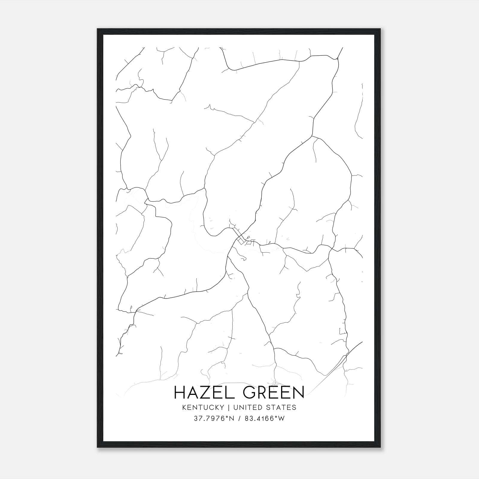 Hazel Green Kentucky Map Poster, Modern Home Decor Wall Art Print Hazel Green Kentucky Map Poster, Modern Home Decor Wall Art Print