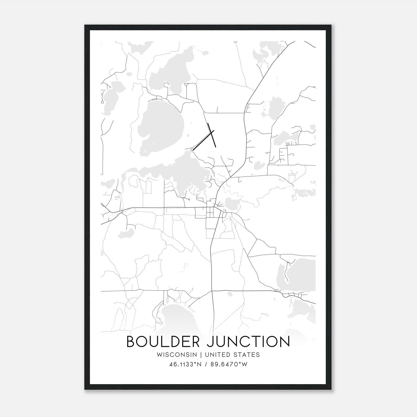 Boulder Junction Wisconsin Map Poster, Modern Home Decor Wall Art Print Boulder Junction Wisconsin Map Poster, Modern Home Decor Wall Art Print