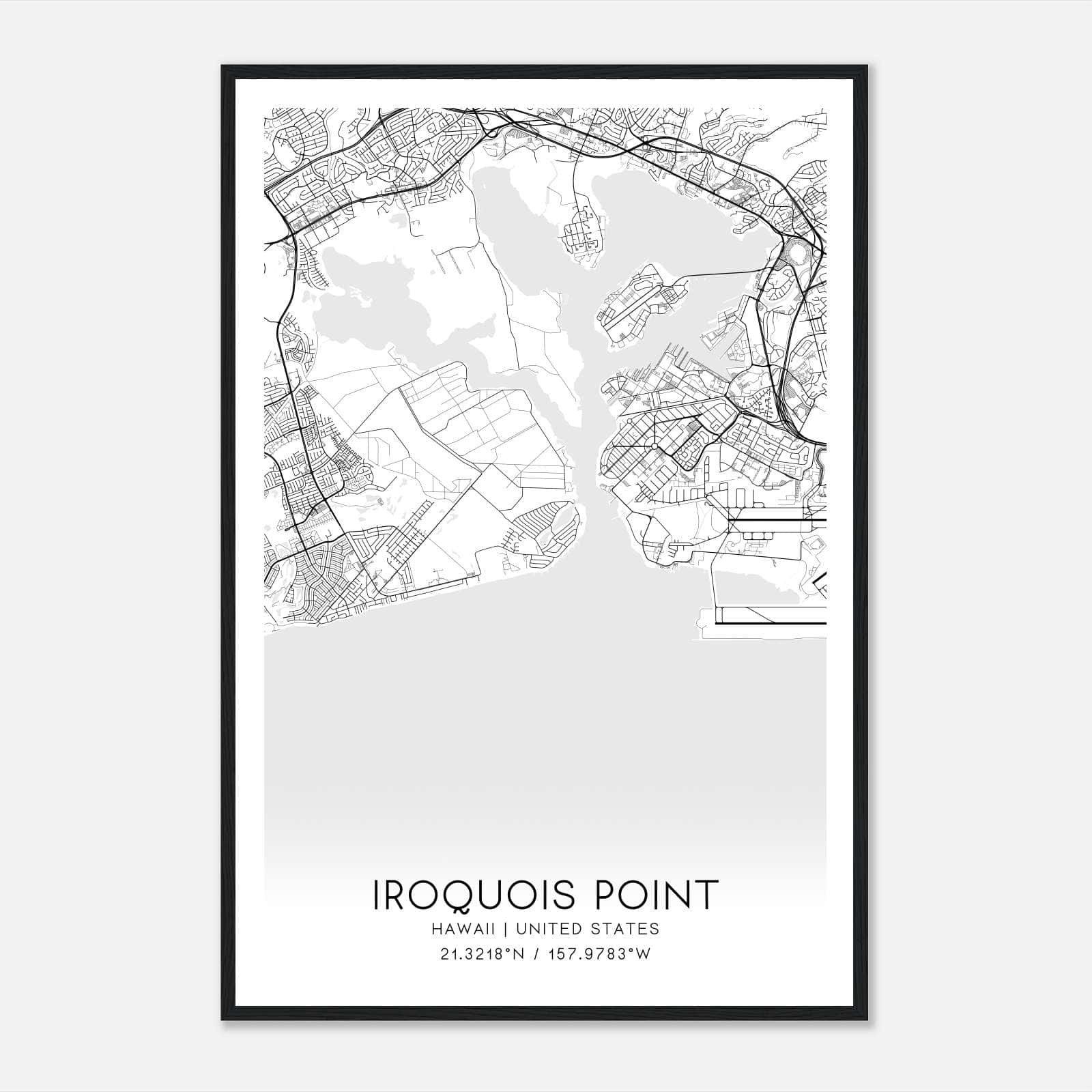 Iroquois Point Hawaii Map Poster, Modern Home Decor Wall Art Print Iroquois Point Hawaii Map Poster, Modern Home Decor Wall Art Print