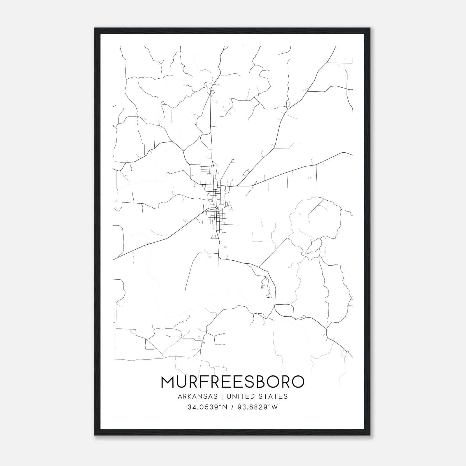 Murfreesboro Arkansas Map Poster, Modern Home Decor Wall Art Print Murfreesboro Arkansas Map Poster, Modern Home Decor Wall Art Print