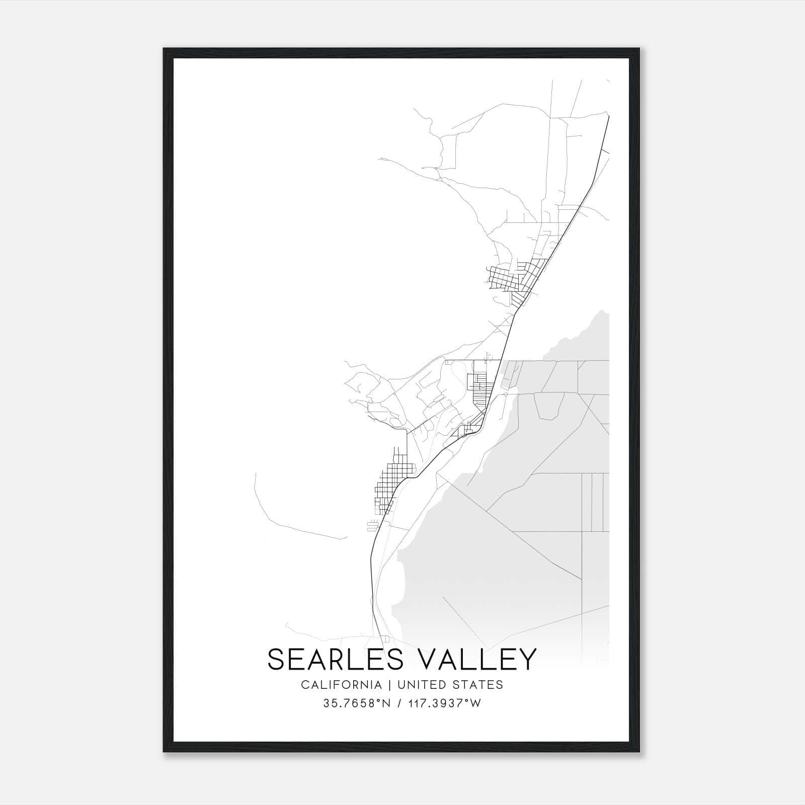 Searles Valley California Map Poster, Modern Home Decor Wall Art Print Searles Valley California Map Poster, Modern Home Decor Wall Art Print