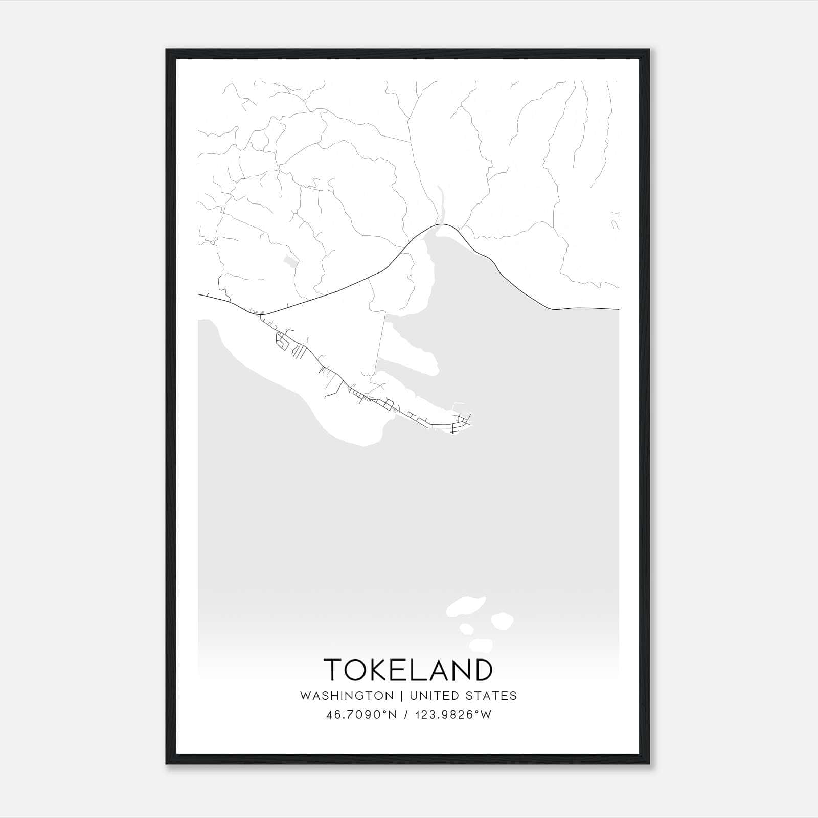 Tokeland Washington Map Poster, Modern Home Decor Wall Art Print Tokeland Washington Map Poster, Modern Home Decor Wall Art Print