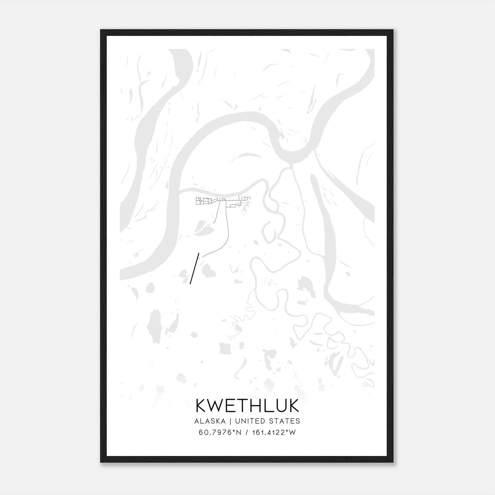 Kwethluk Alaska Map Poster, Modern Home Decor Wall Art Print Kwethluk Alaska Map Poster, Modern Home Decor Wall Art Print